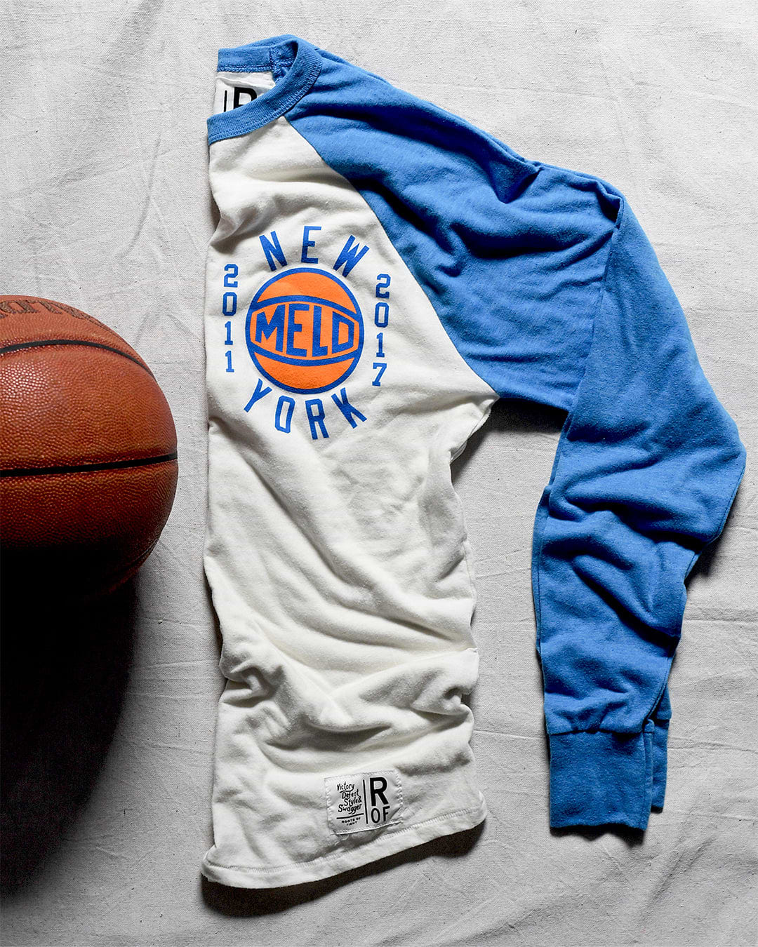 Carmelo Anthony NYC Basketball Blue Raglan Tee