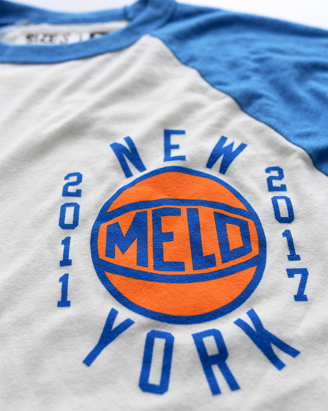 Carmelo Anthony NYC Basketball Blue Raglan Tee