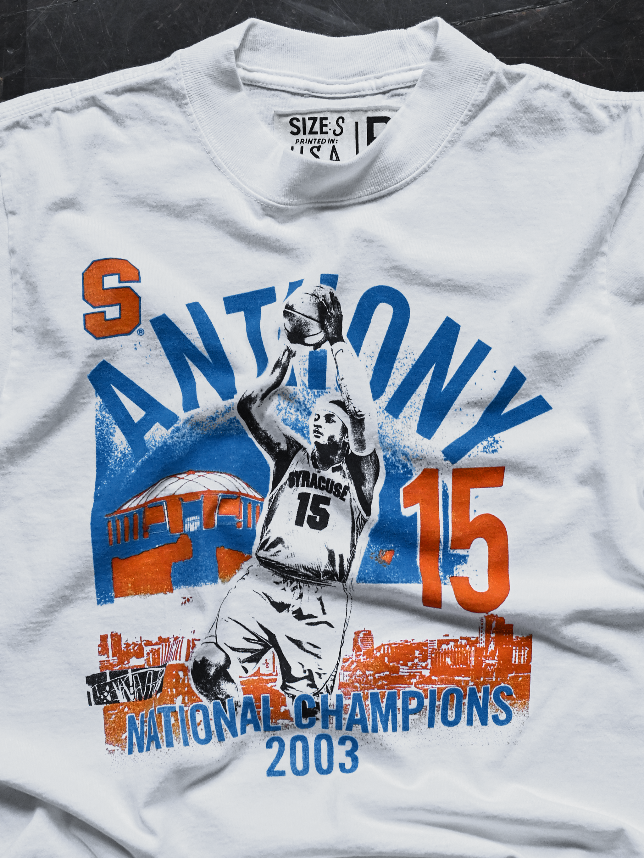 SYR - Carmelo Anthony '03 Champs White Heavyweight Tee