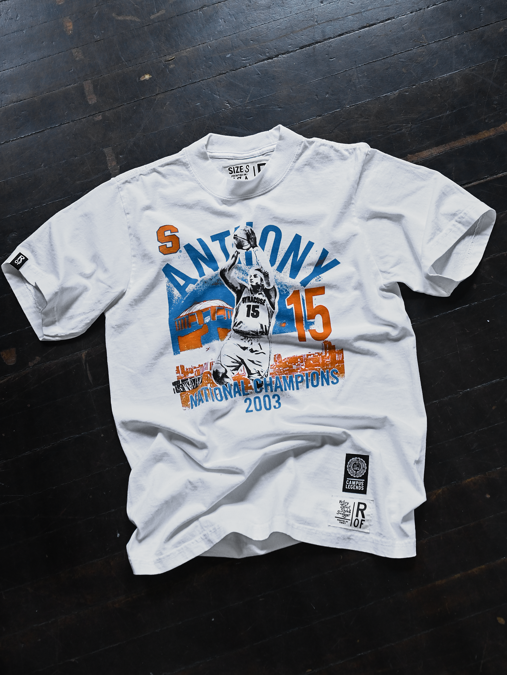 SYR - Carmelo Anthony '03 Champs White Heavyweight Tee