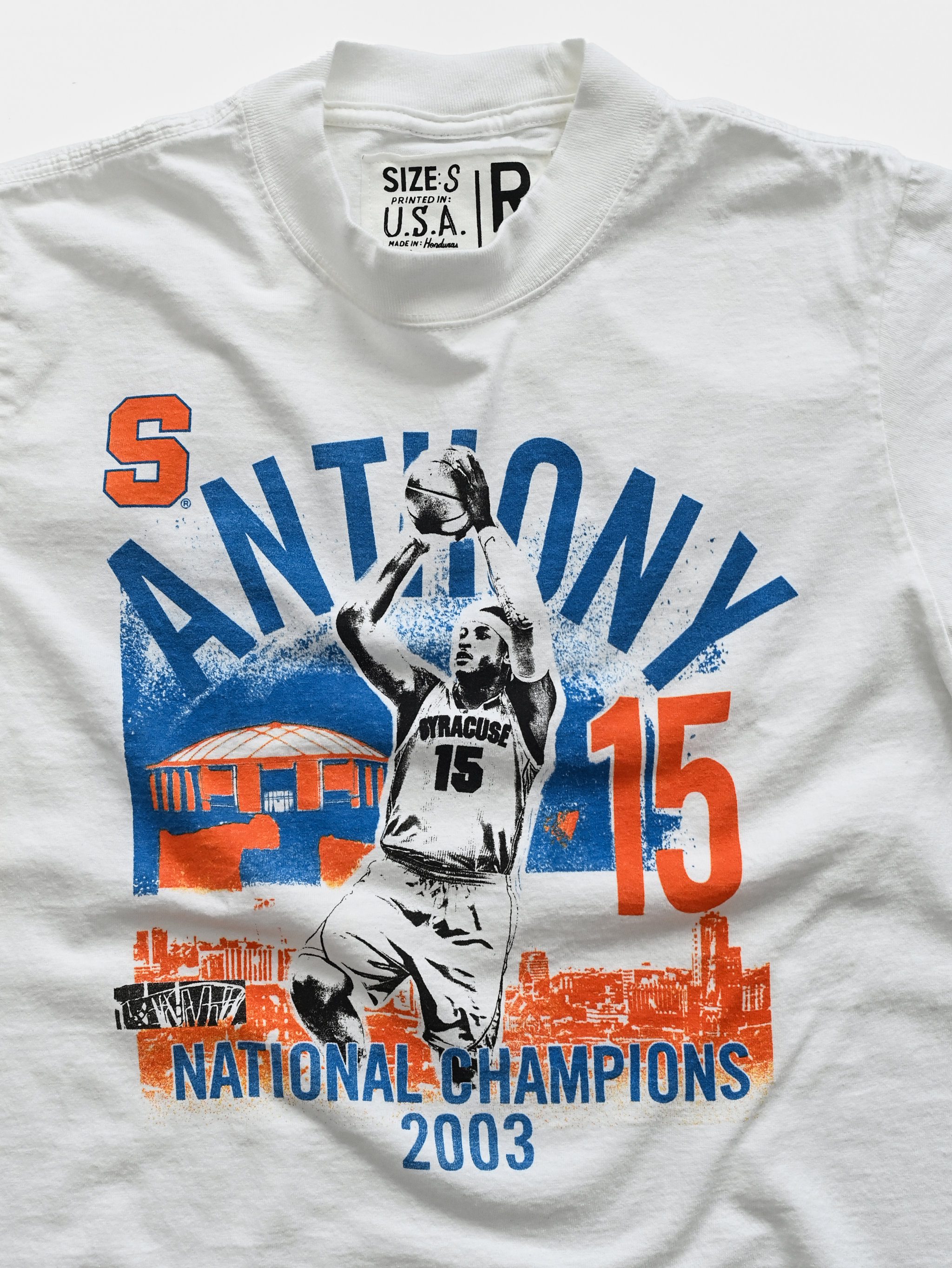 SYR - Carmelo Anthony '03 Champs White Heavyweight Tee