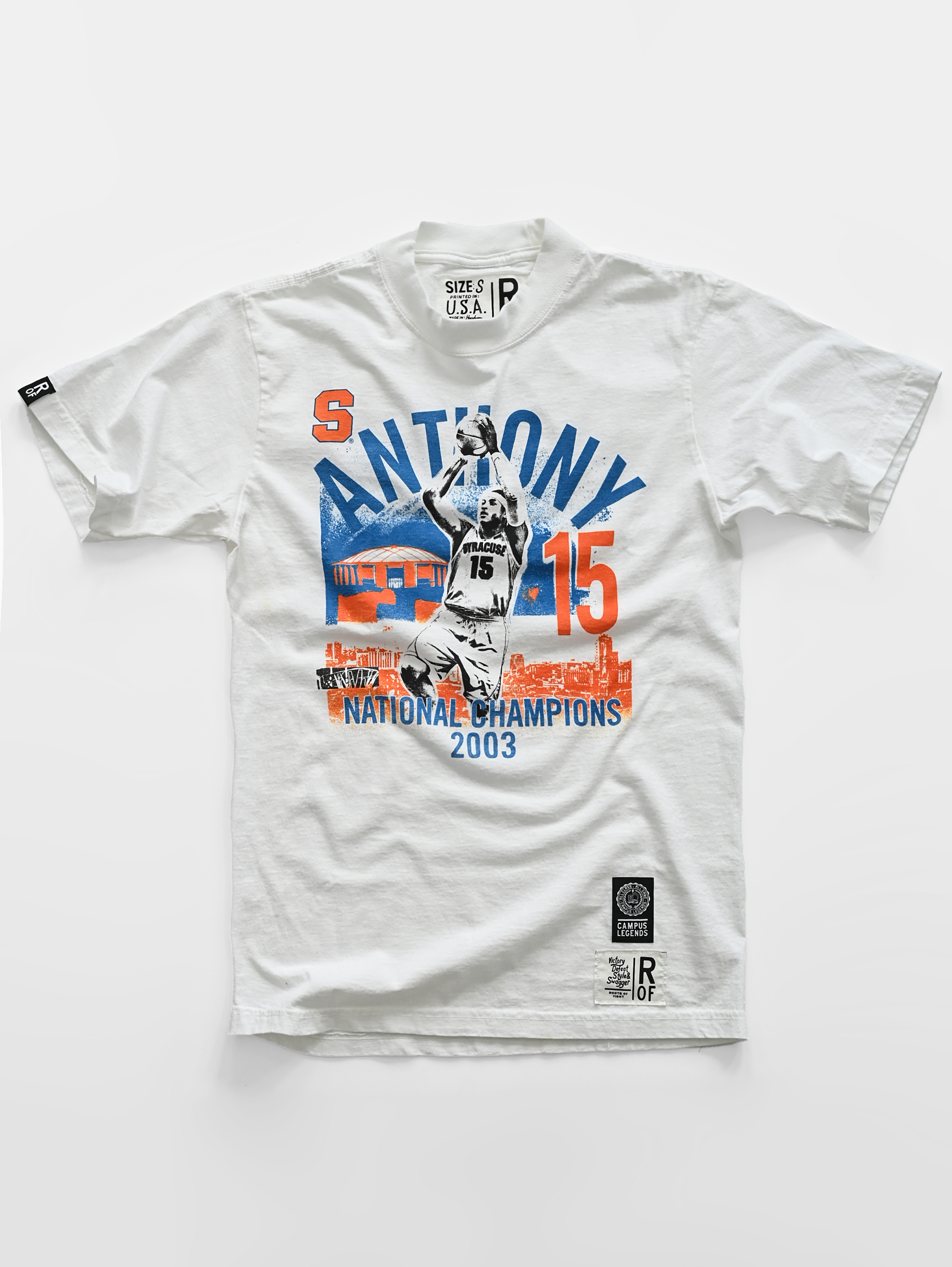 SYR - Carmelo Anthony '03 Champs White Heavyweight Tee