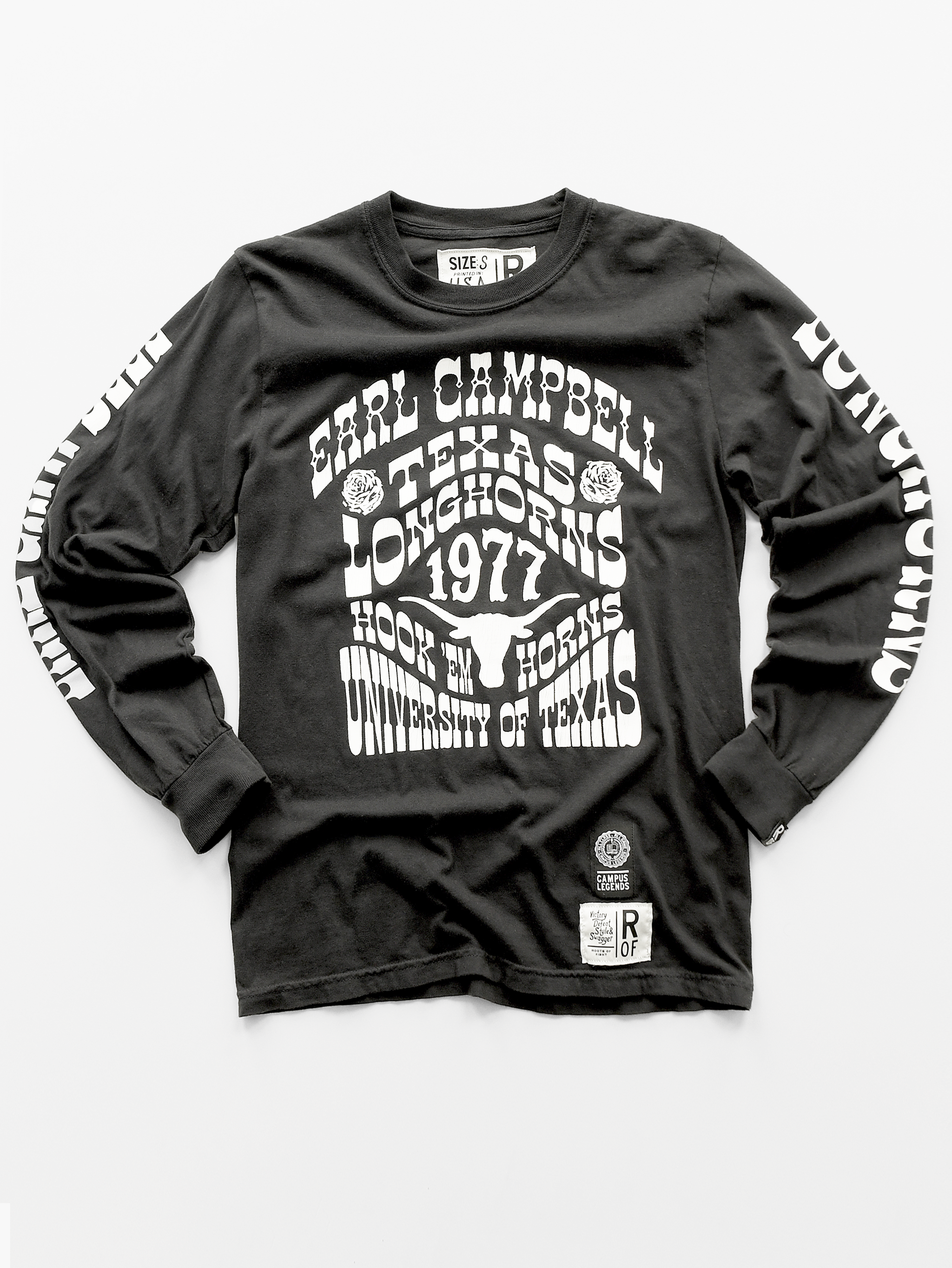 UT - Earl Campbell Longhorns Black Long Sleeve Tee