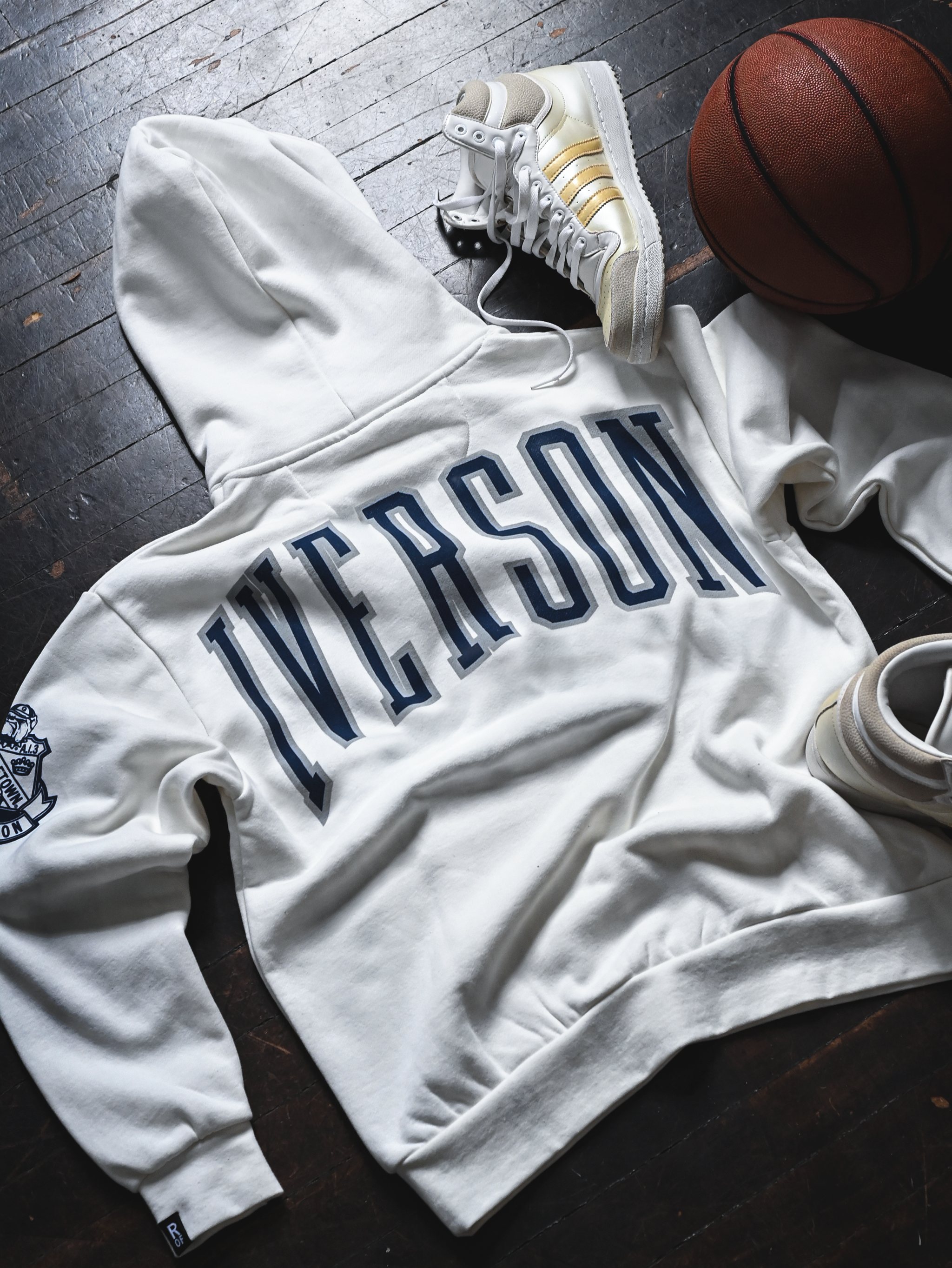 GU - Allen Iverson Hoyas White Heavyweight PO Hoody