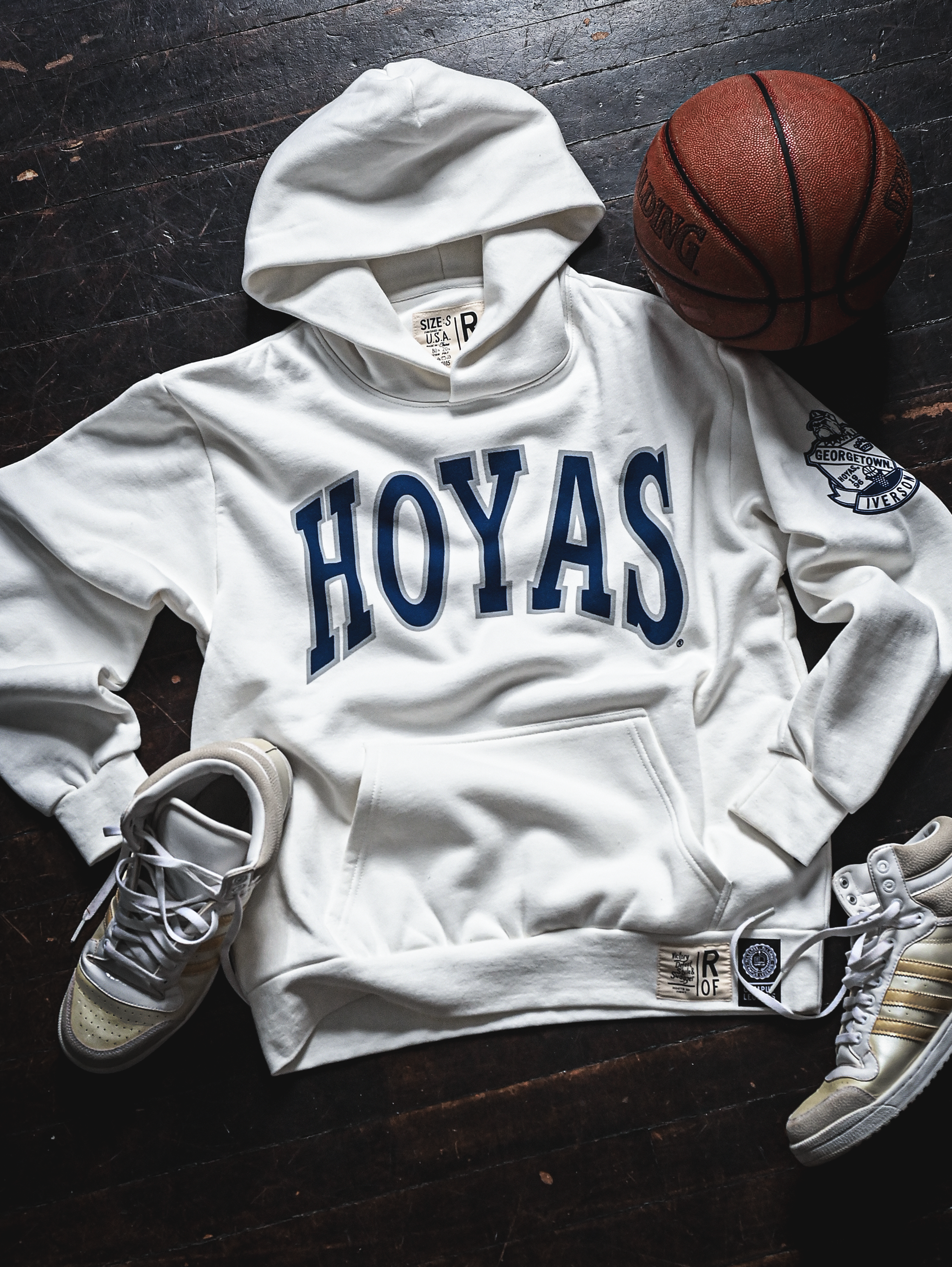GU - Allen Iverson Hoyas White Heavyweight PO Hoody