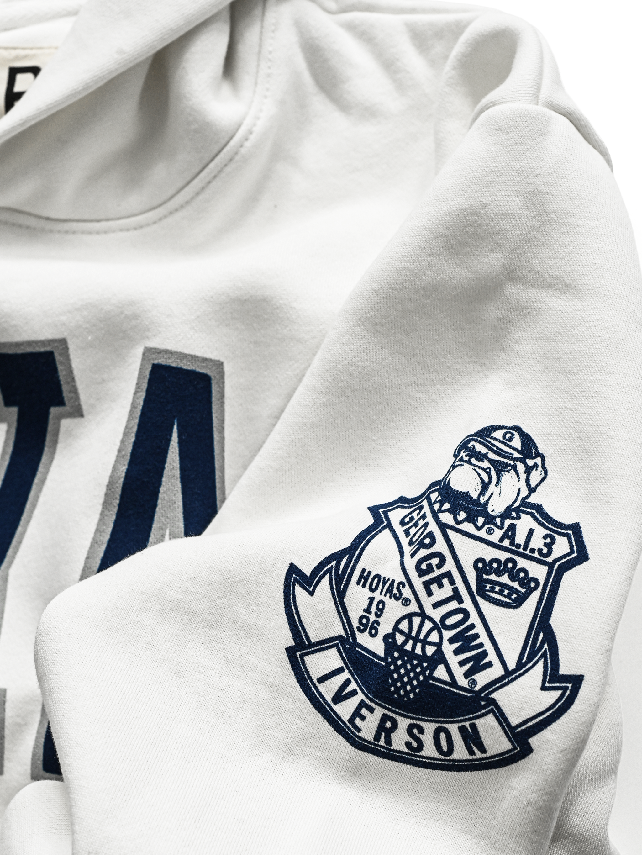 GU - Allen Iverson Hoyas White Heavyweight PO Hoody