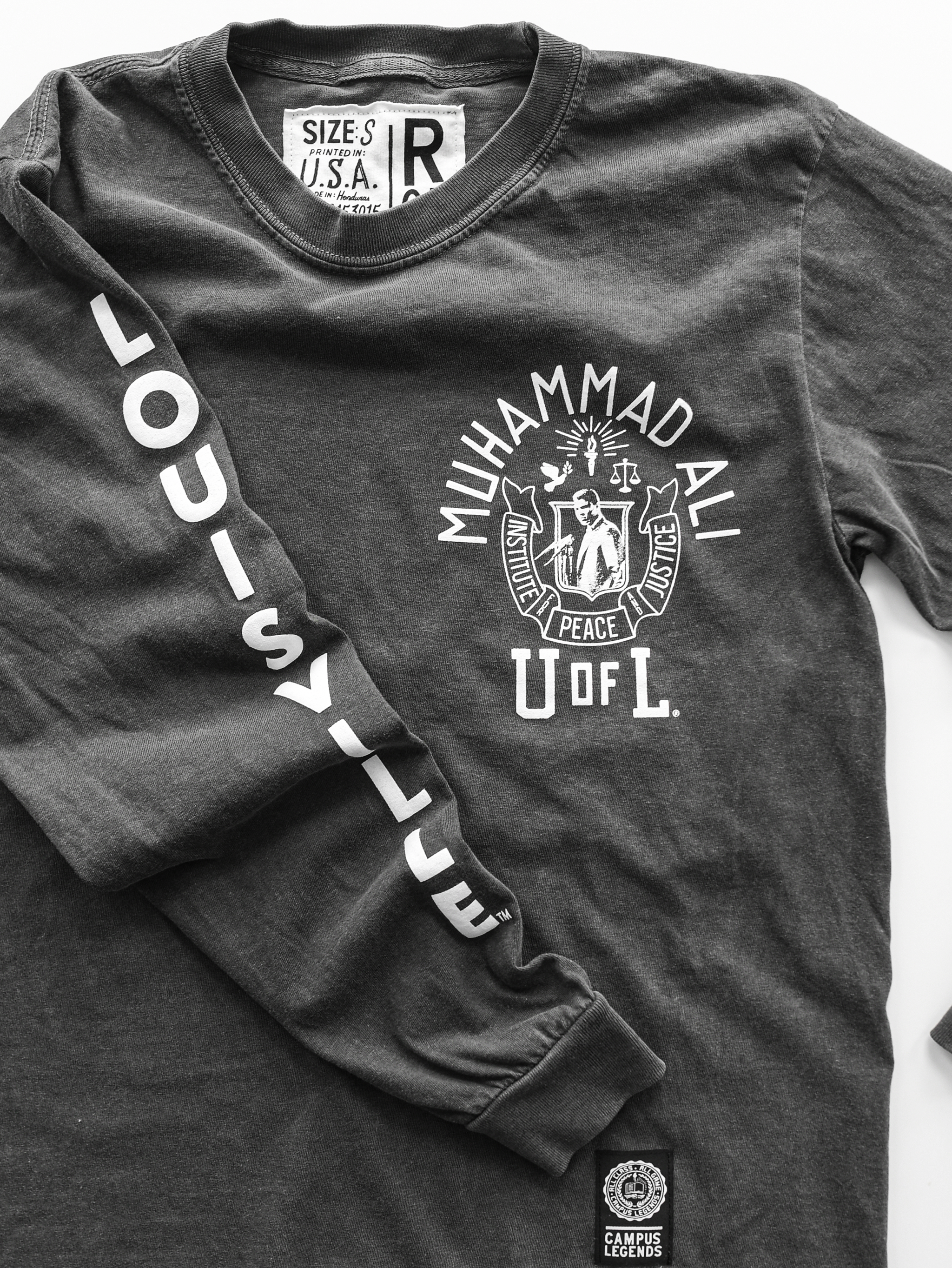 UofL - Ali Peace & Justice Charcoal Long Sleeve Tee