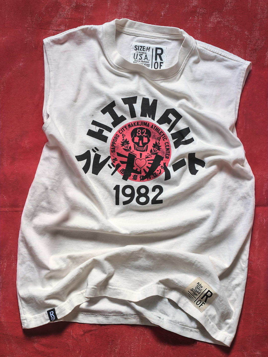 Bret Hart 'Hitman' Japan '82 White Muscle Tee