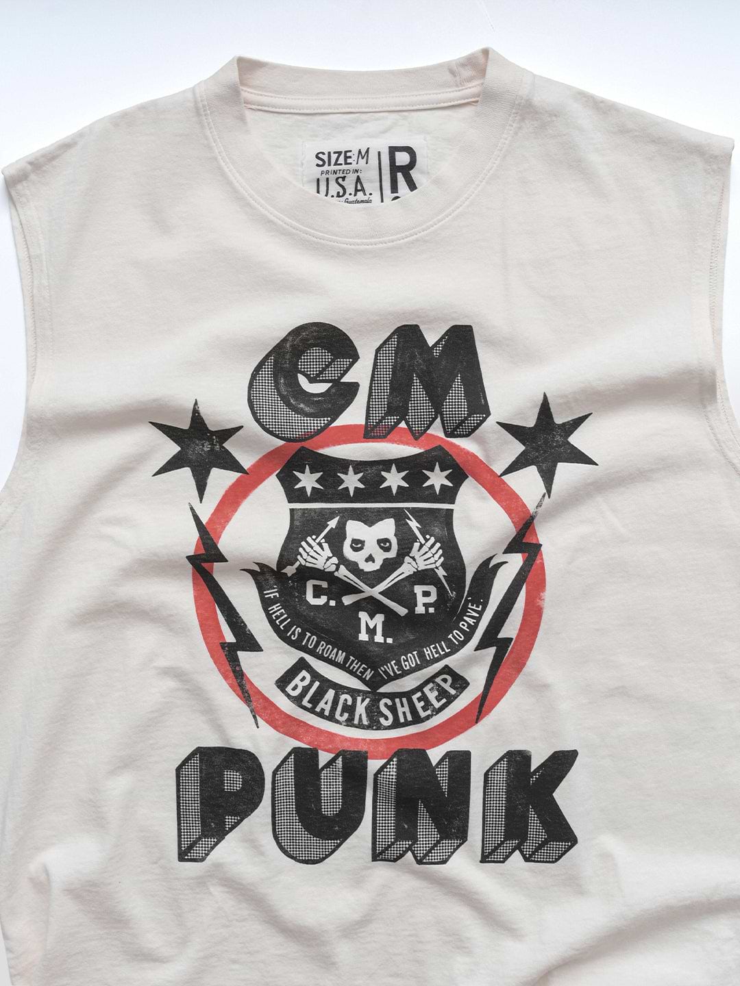 CM Punk 'Black Sheep' White Muscle Tee