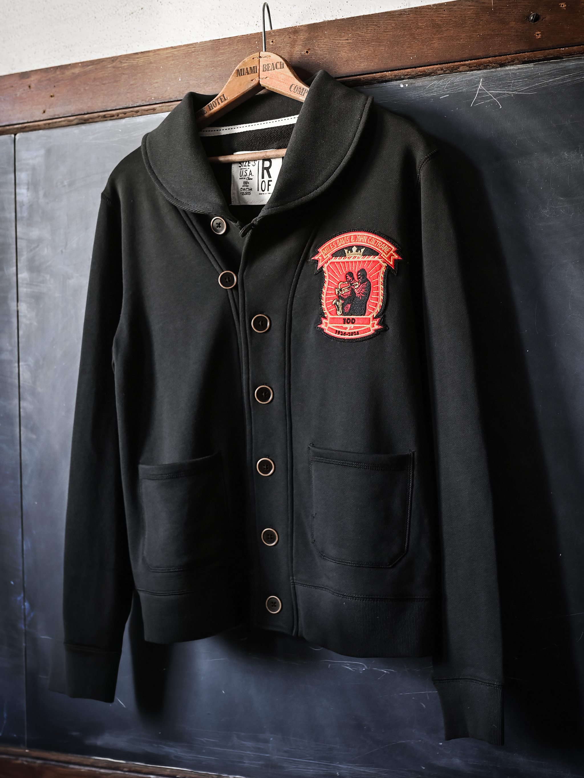 Miles Davis x John Coltrane 100 Years Black Cardigan