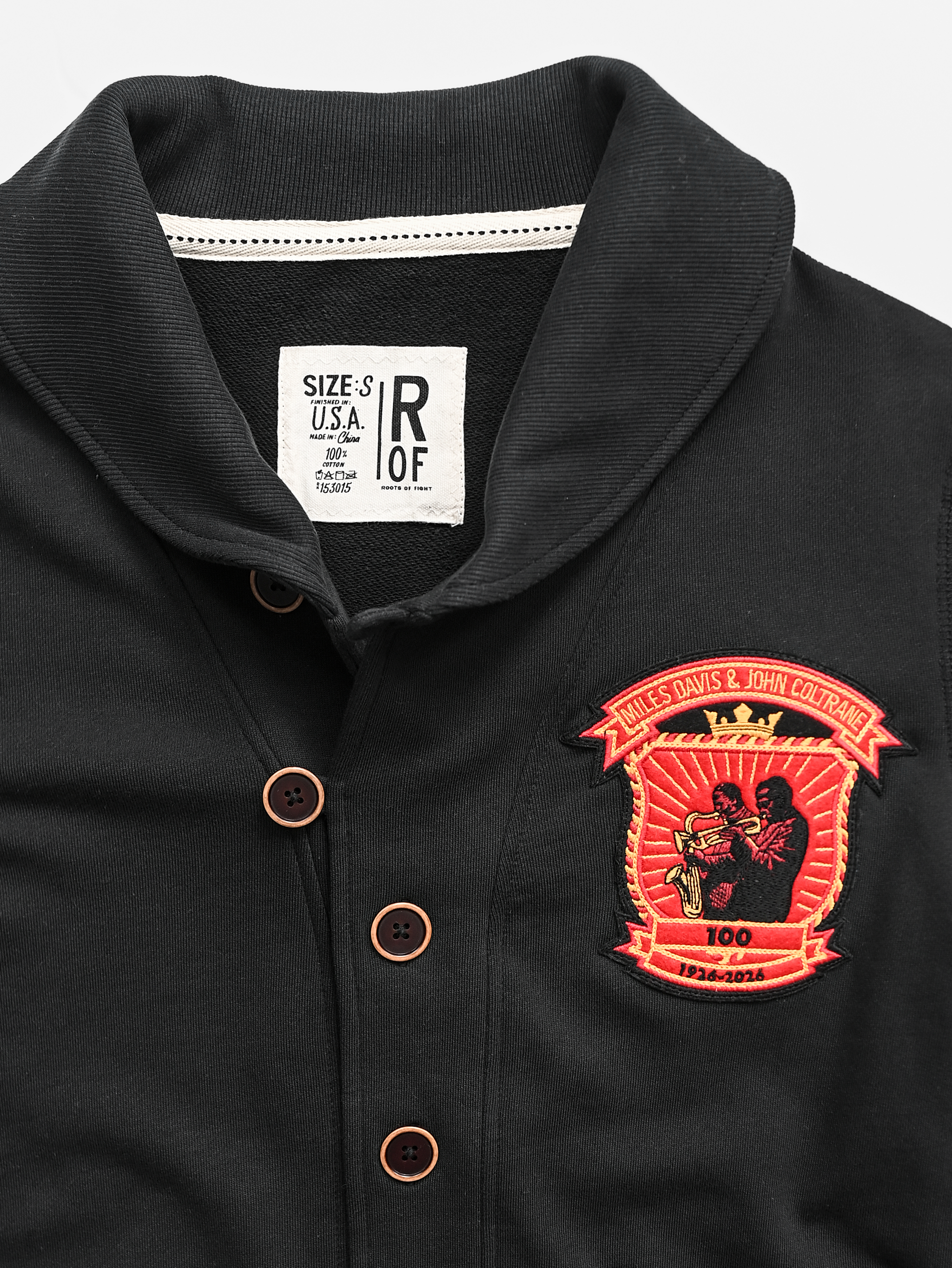 Miles Davis x John Coltrane 100 Years Black Cardigan
