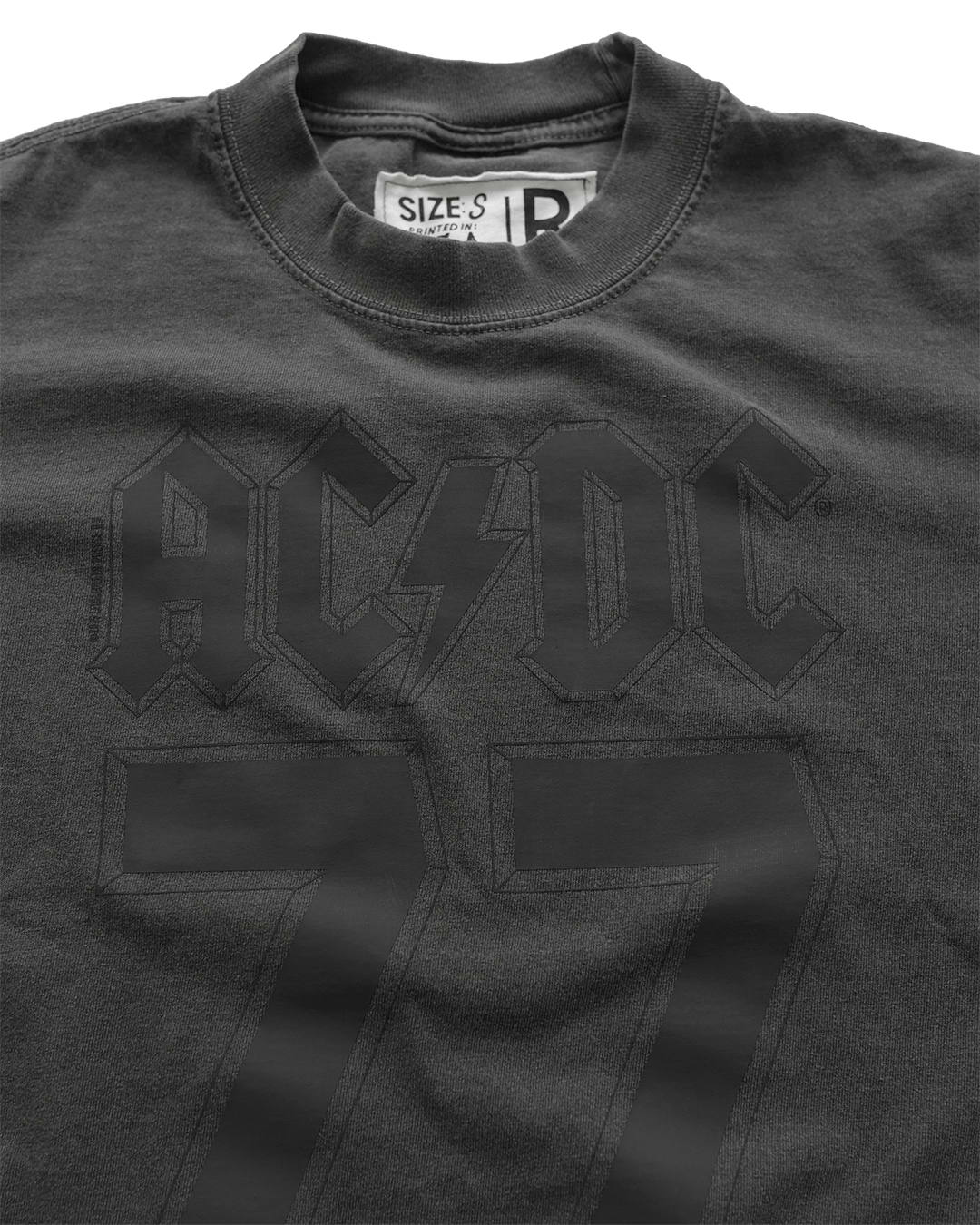 AC/DC '77 Charcoal Heavyweight Tee - Roots of Fight