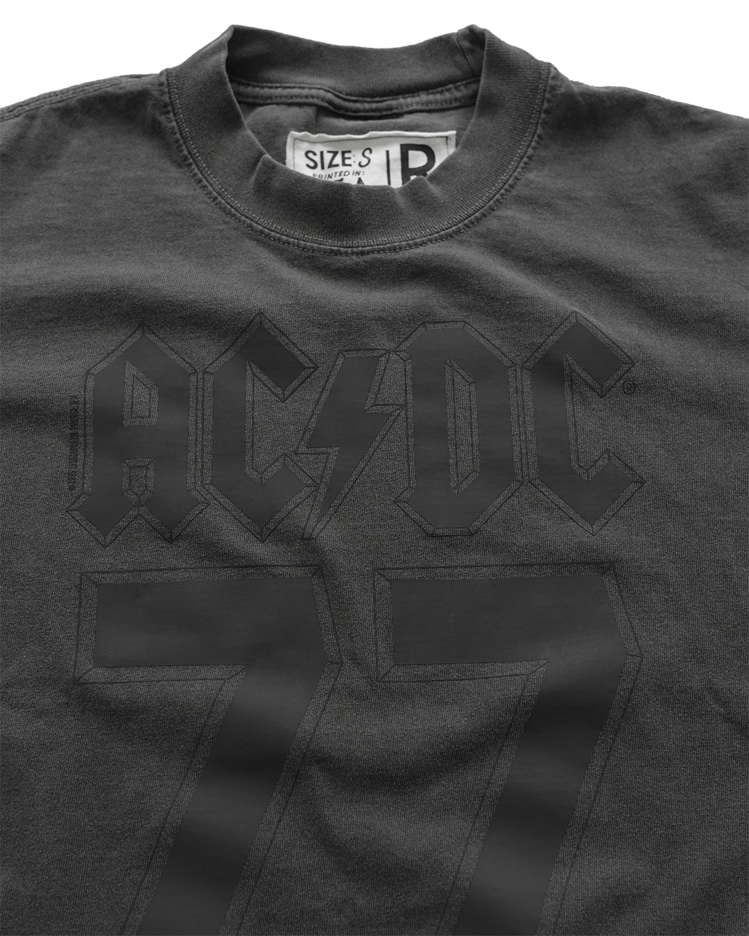 AC/DC '77 Charcoal Heavyweight Tee - Roots of Fight