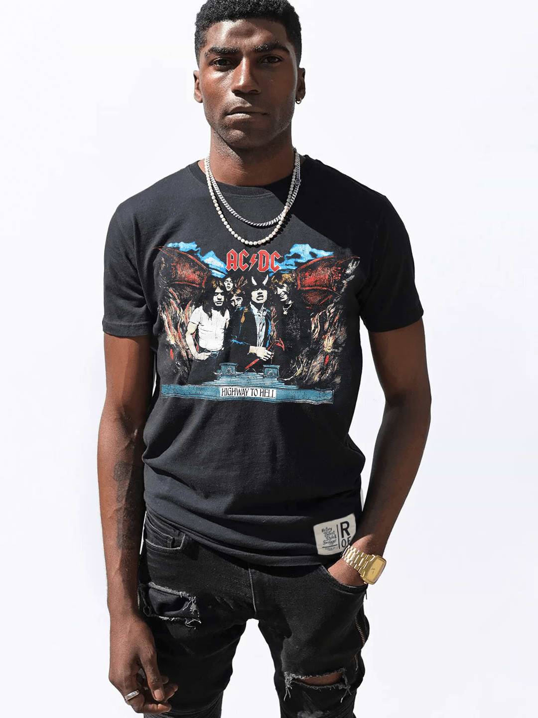 AC/DC Highway to Hell Black Tee - Roots of Fight