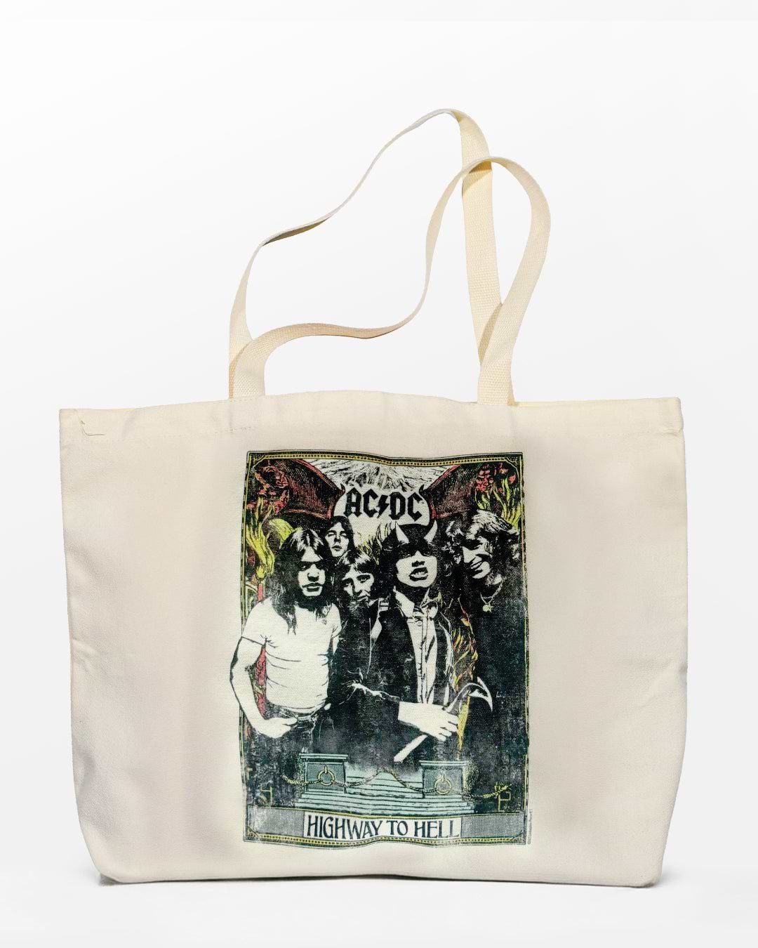 バッグのみ　Acdc AC/DC Highway To Hell Ivory Tote Bag