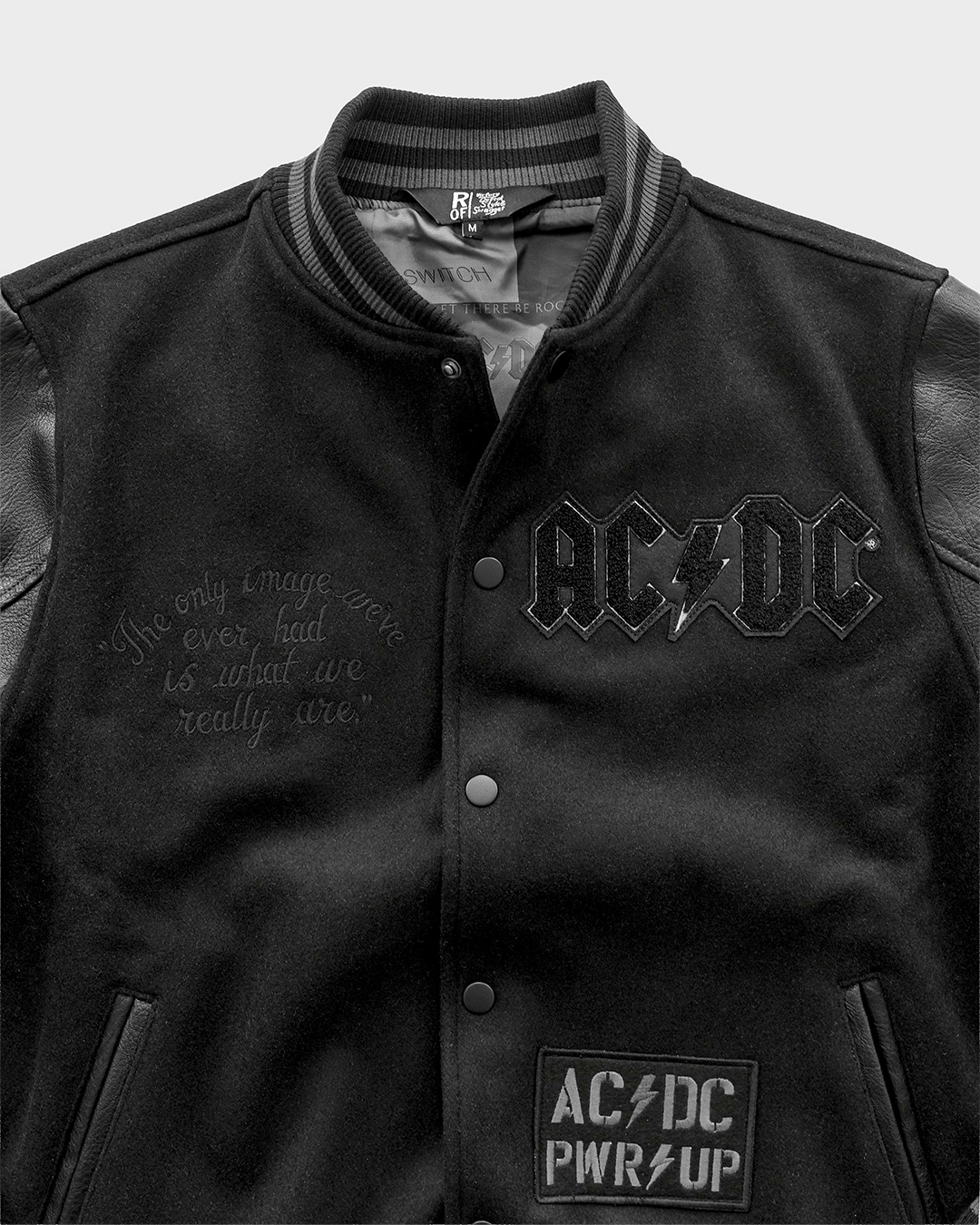 AC/DC Through The Eras Black Varsity Jacket - Roots of Fight