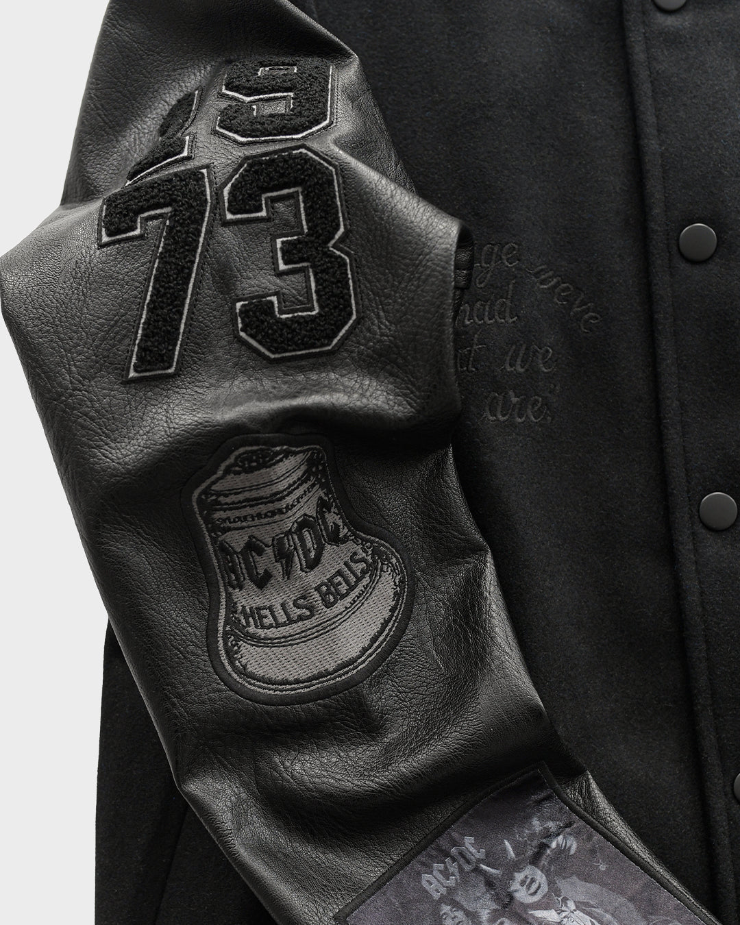 AC/DC Through The Eras Black Varsity Jacket - Roots of Fight
