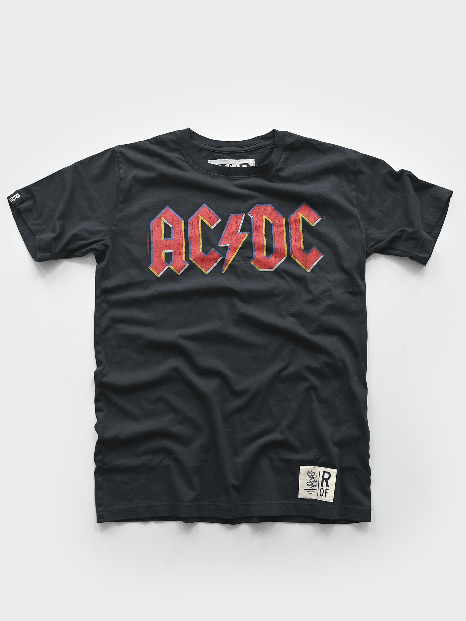 AC/DC Vintage Black Tee - Roots of Fight