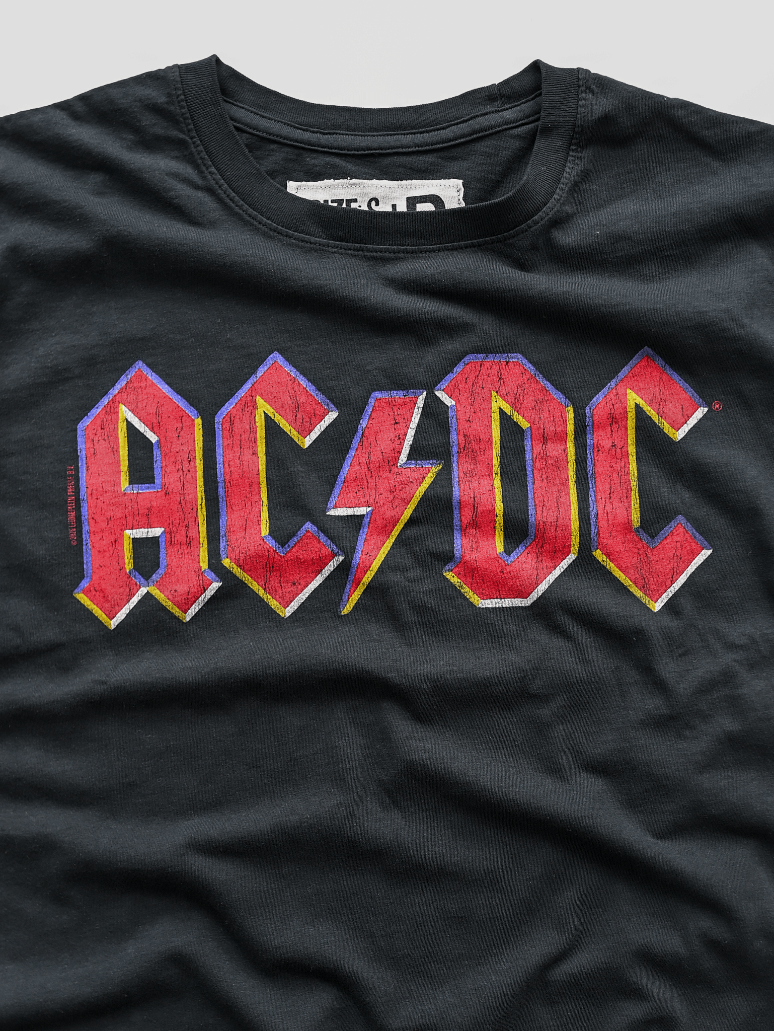 AC/DC Vintage Black Tee - Roots of Fight