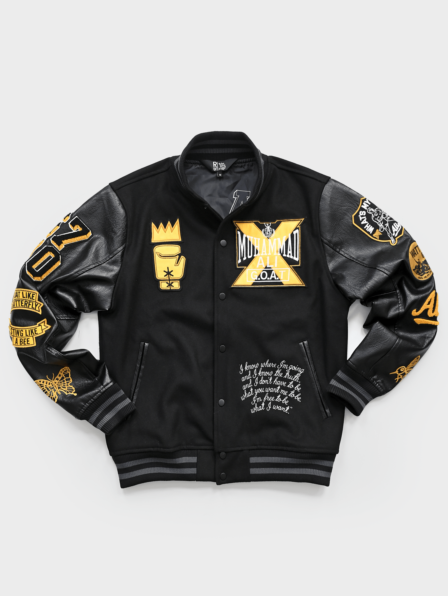 Ali Champ Is Back Black Varsity Jacket - Roots of Fight