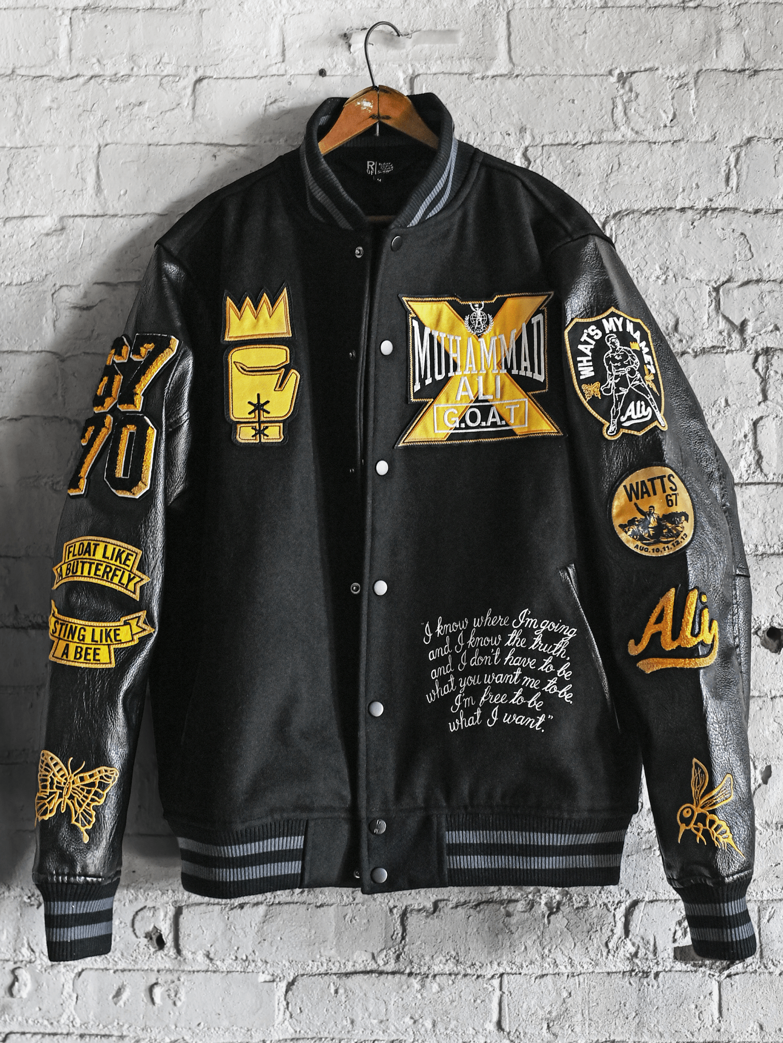 Ali Champ Is Back Black Varsity Jacket - Roots of Fight