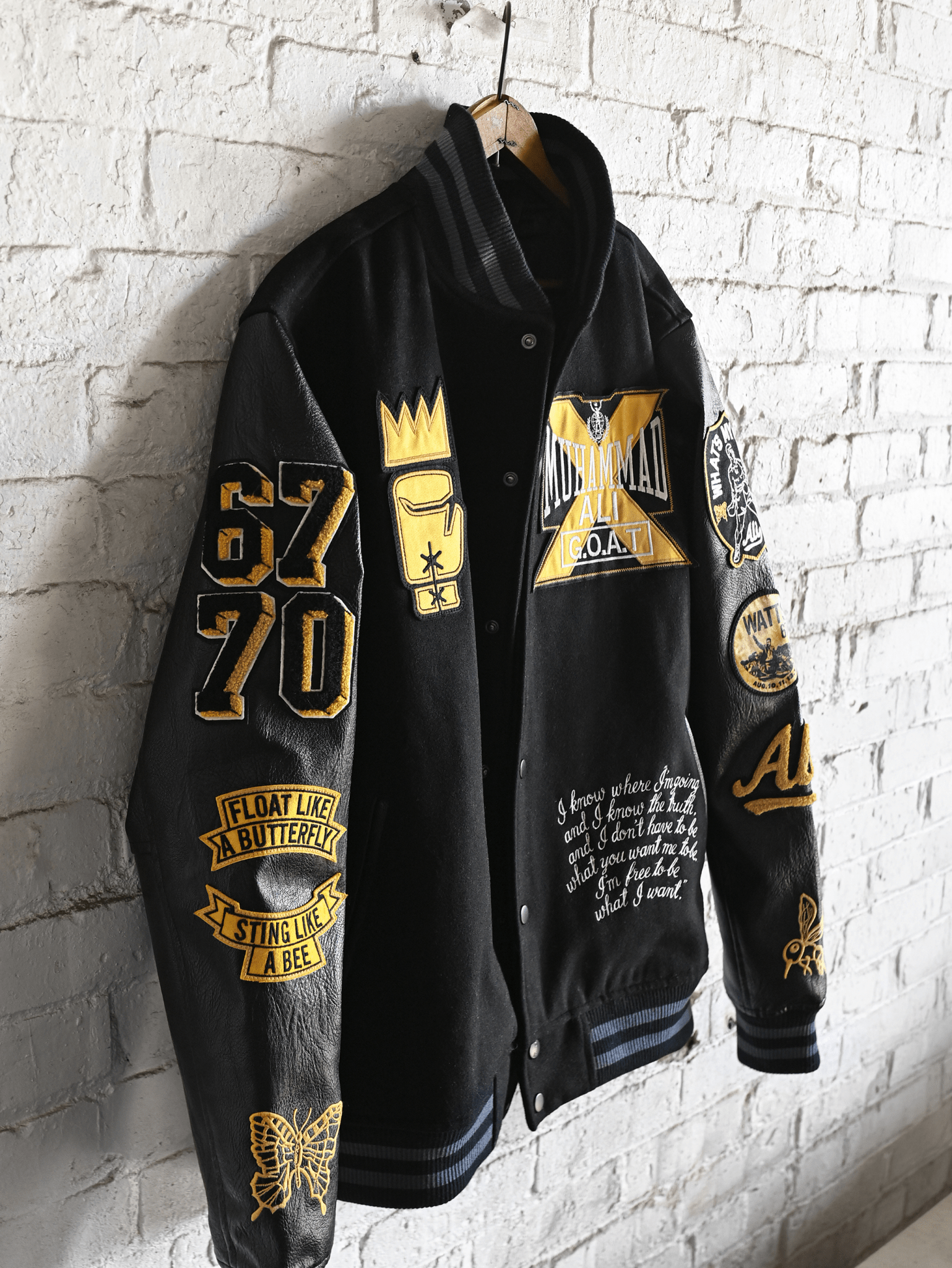 Ali Champ Is Back Black Varsity Jacket - Roots of Fight