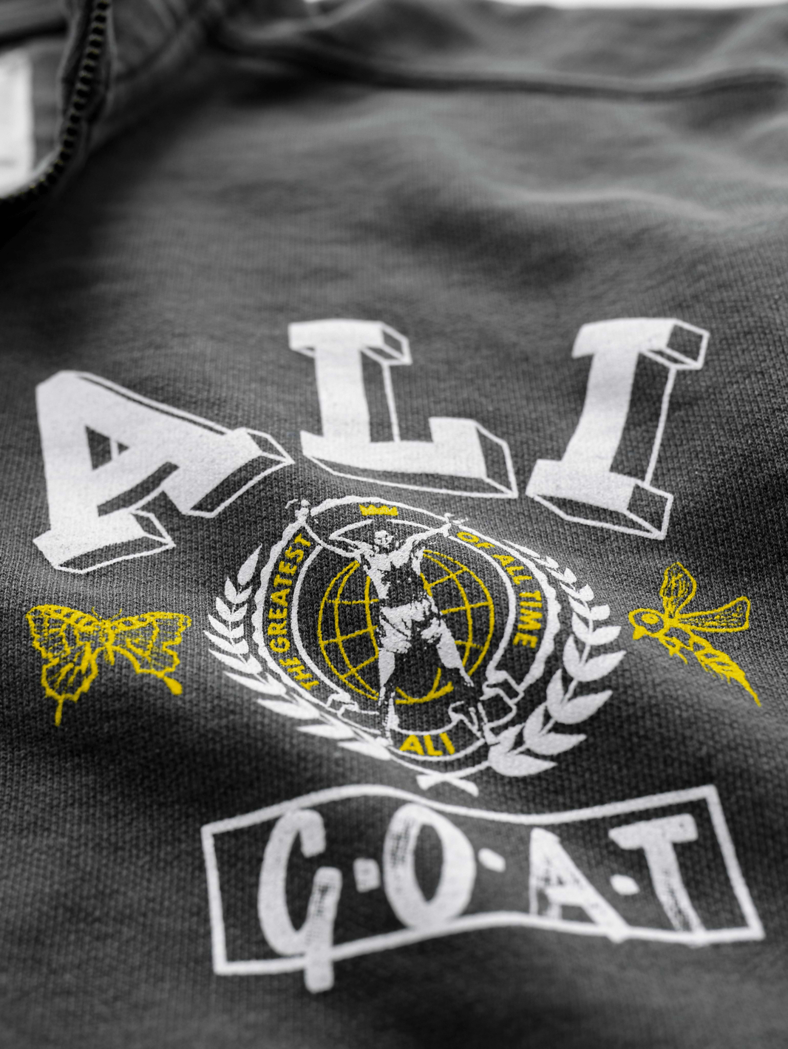Ali GOAT Charcoal Quarter-Zip Sweatshirt - Roots of Fight