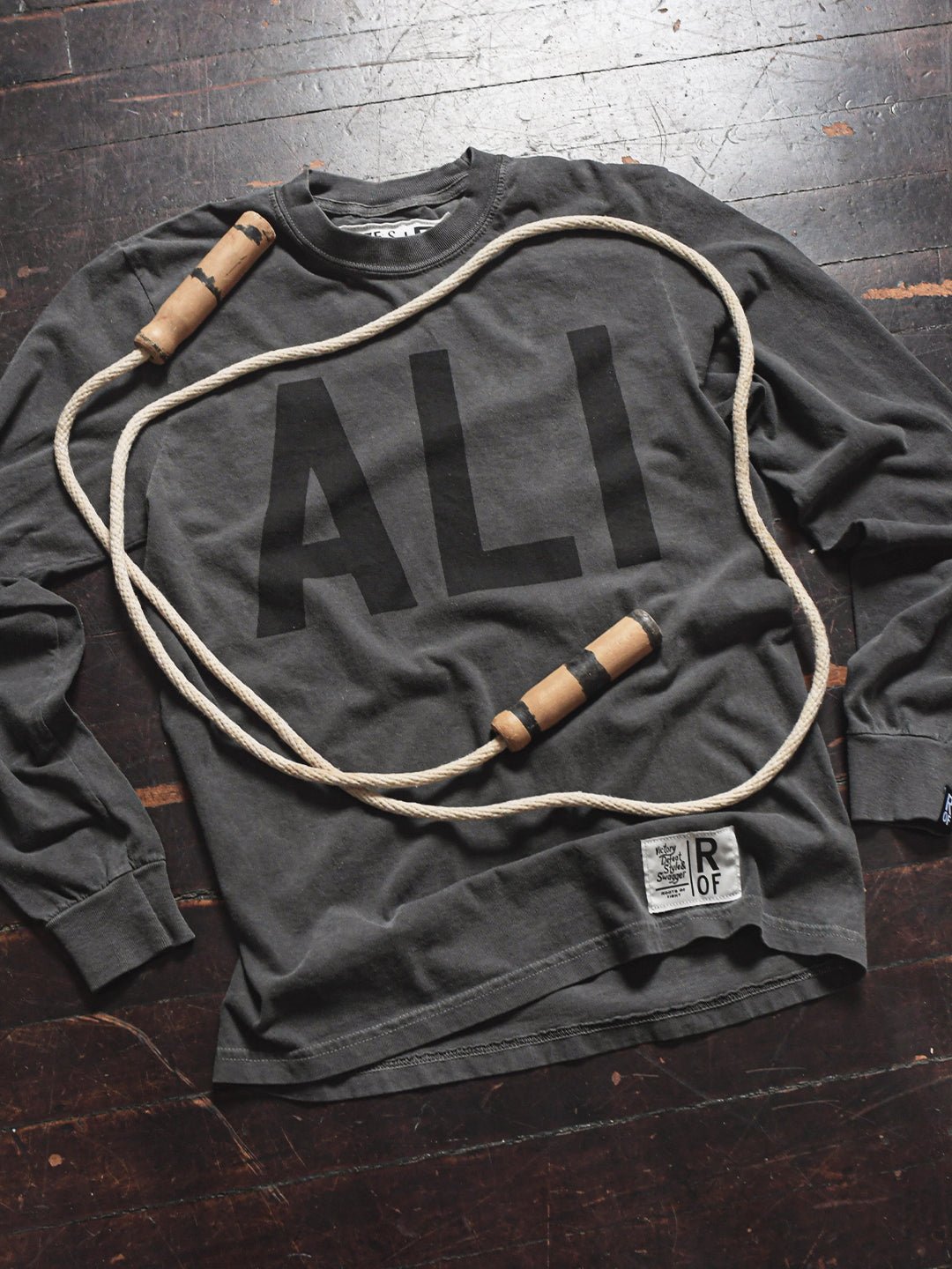 Ali Icon Charcoal Long Sleeve Tee - Roots of Fight