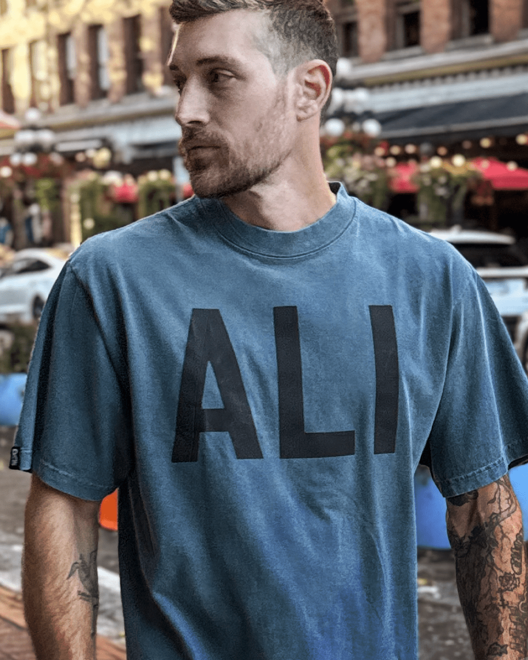 Ali Legacy Denim Heavyweight Tee - Roots of Fight