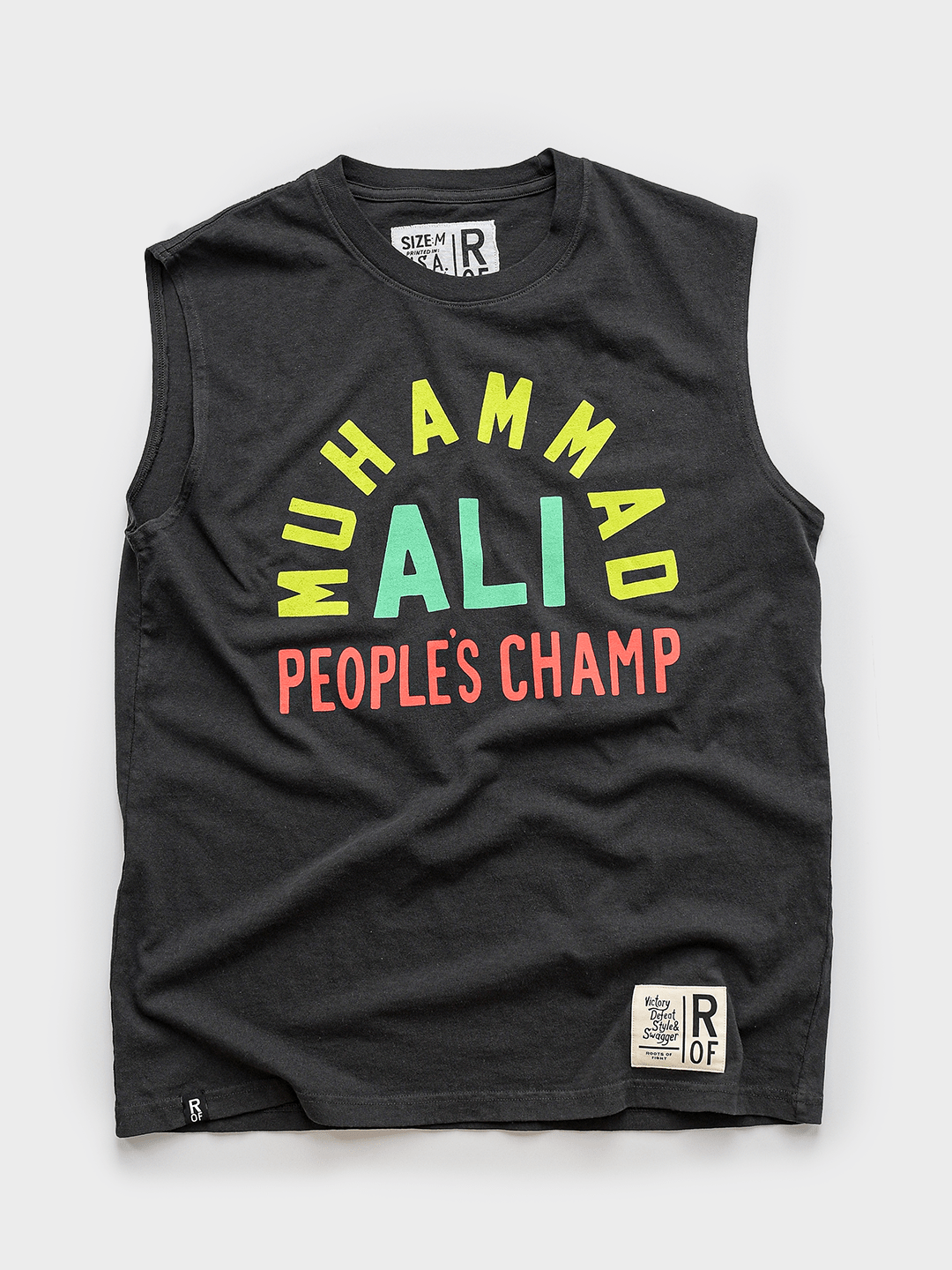 Ali People's Champ Black Muscle Tee - Roots of Fight