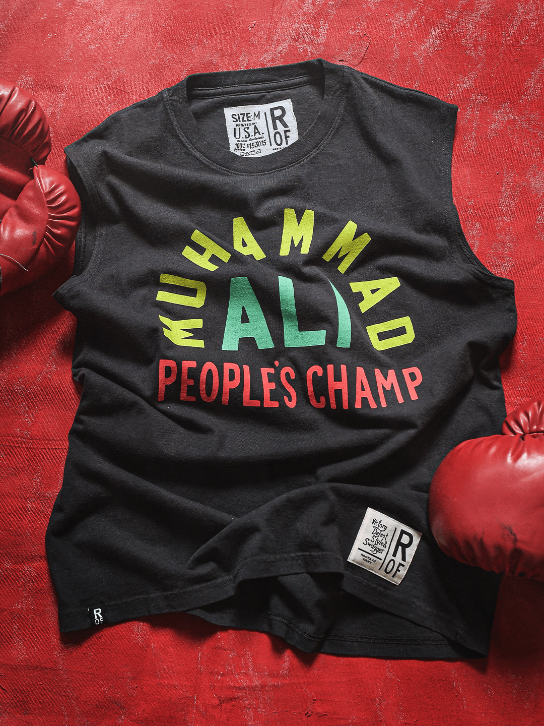Ali People's Champ Black Muscle Tee - Roots of Fight