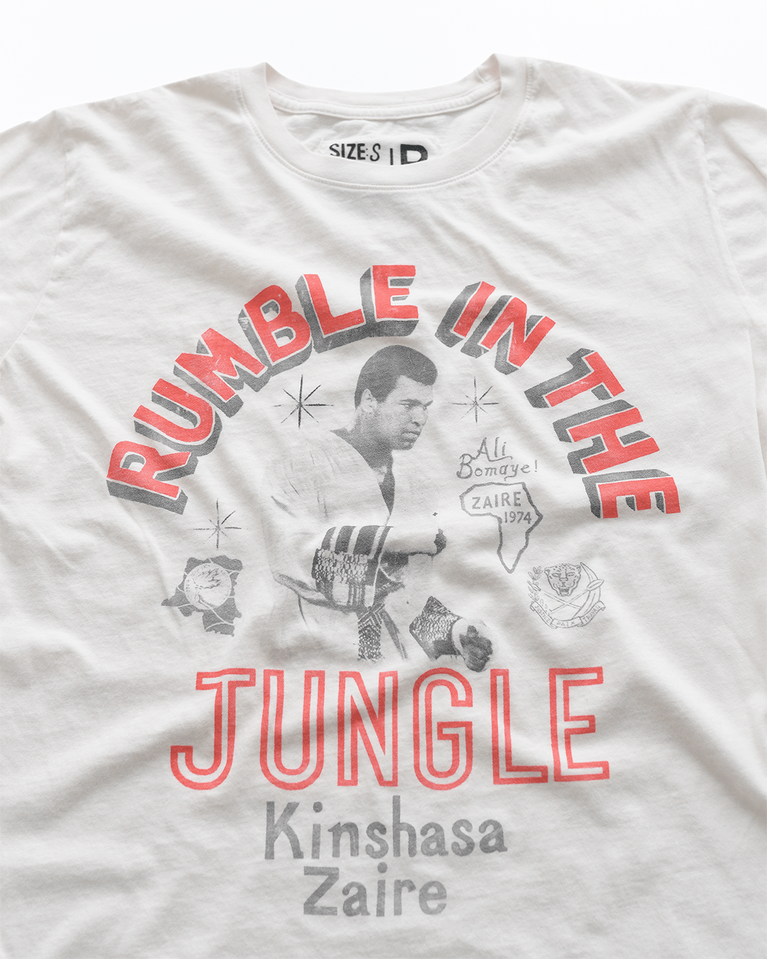 Ali Rumble Kinshasa Zaire White Tee - Roots of Fight