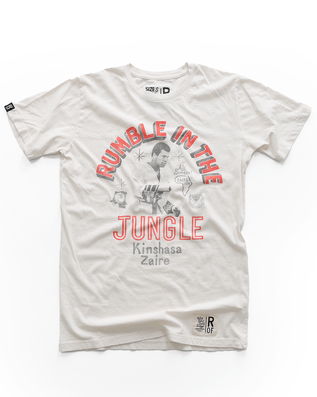 Ali Rumble Kinshasa Zaire White Tee - Roots of Fight