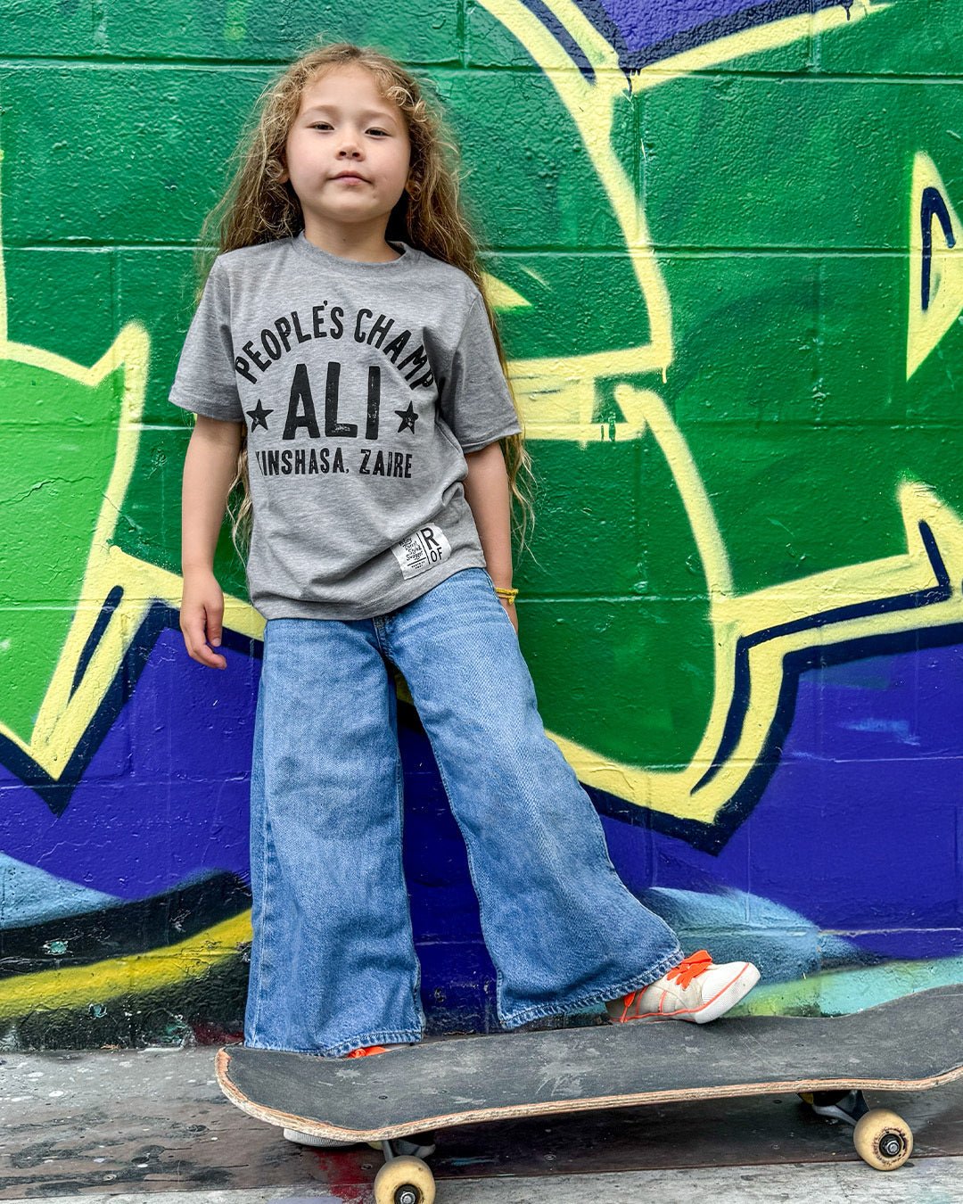 Ali Rumble Quote Grey Kid's Tee - Roots of Fight