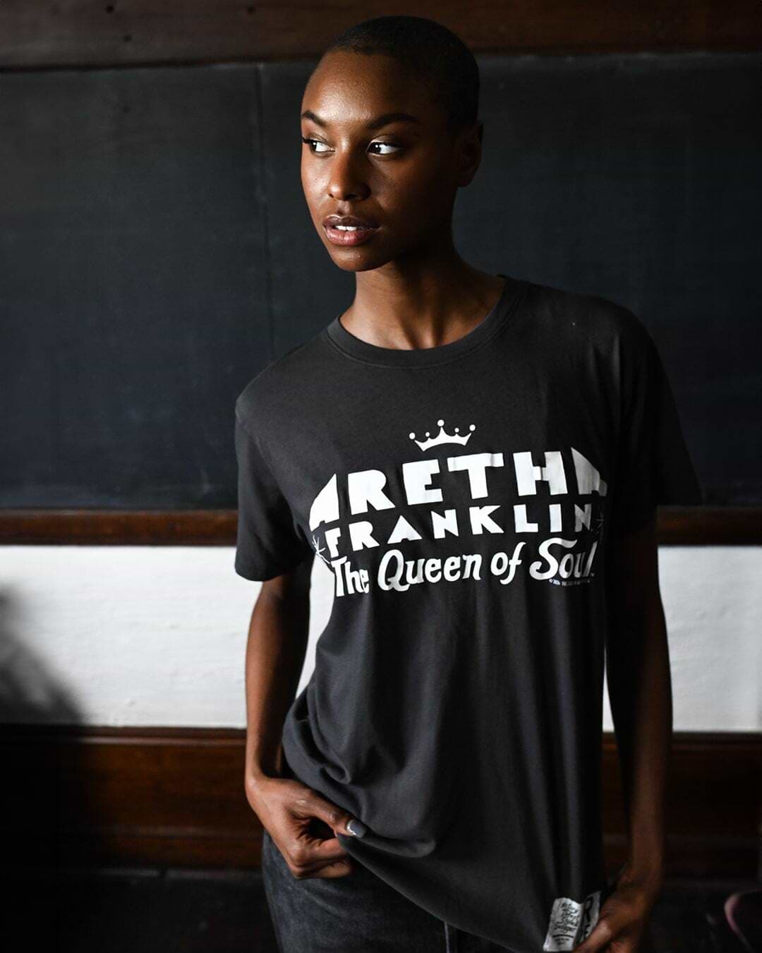 Aretha Franklin Queen of Soul Black Tee - Roots of Fight