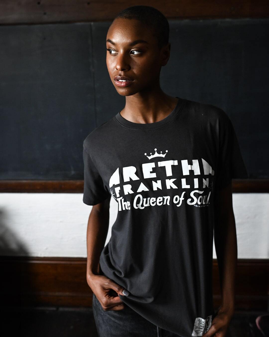 Aretha Franklin Queen of Soul Black Tee - Roots of Fight
