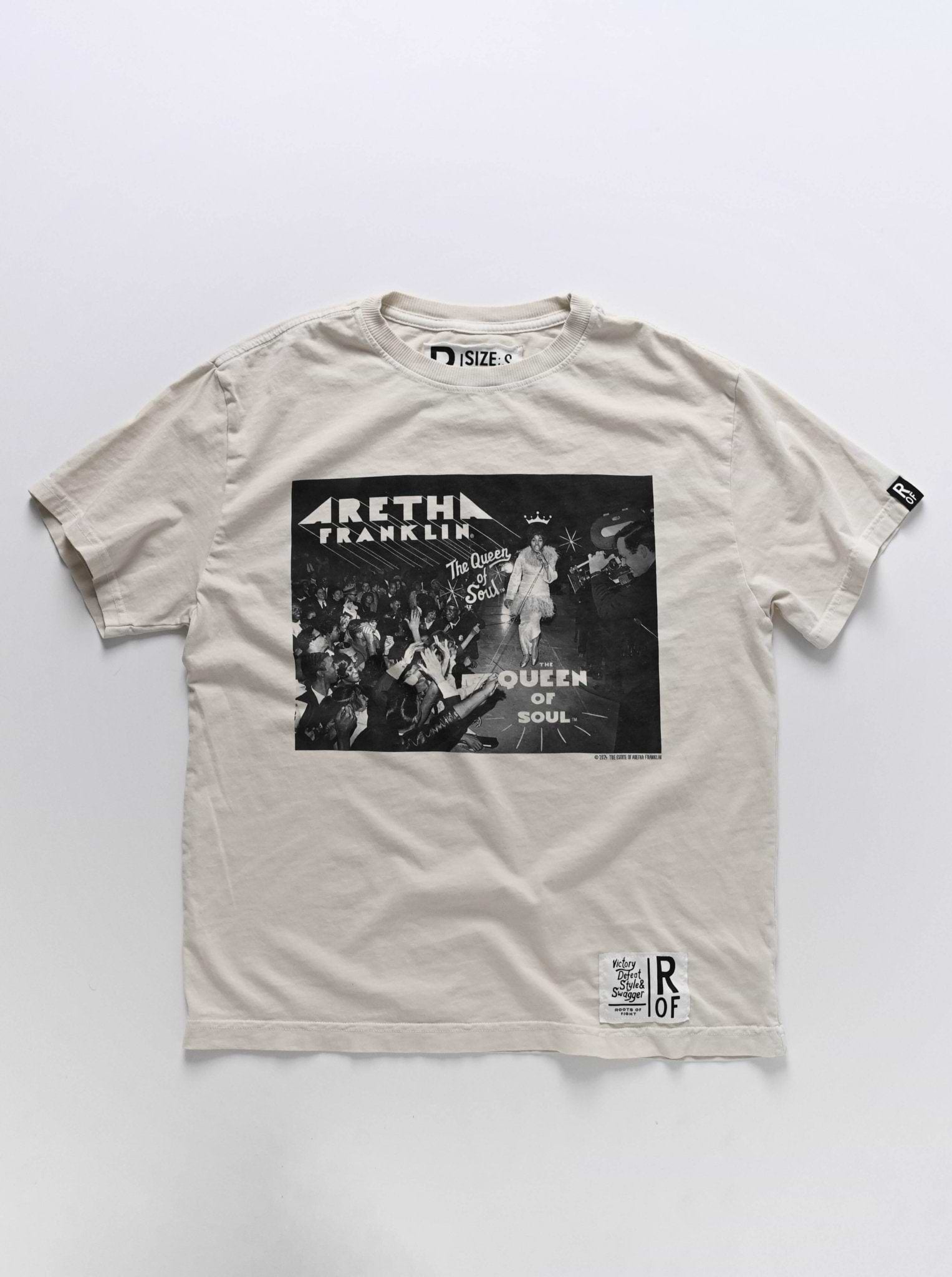 Aretha Franklin Queen of Soul Creme Women&#39;s Tee - Roots of Fight
