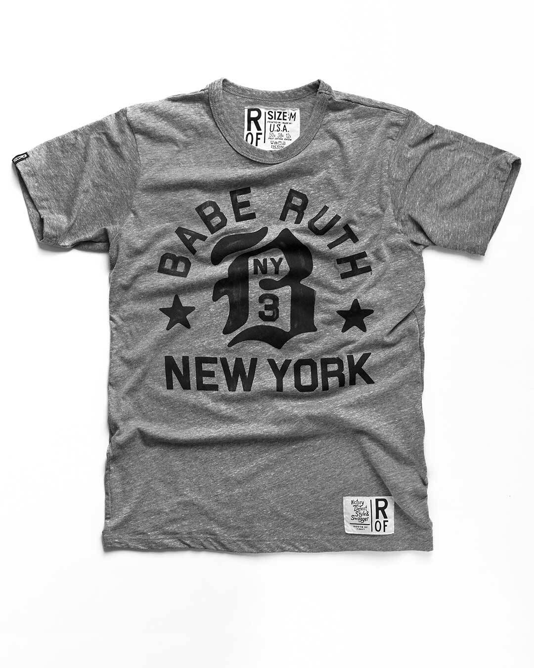 Babe Ruth Bronx NY Grey Tee - Roots of Fight