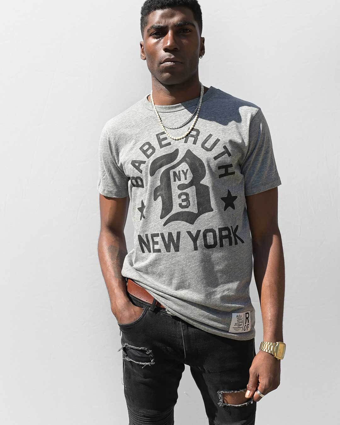 Babe Ruth Bronx NY Grey Tee - Roots of Fight