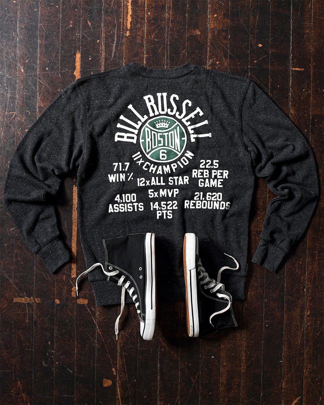 Bill Russell 6 Black Sweatshirt - Roots of Fight