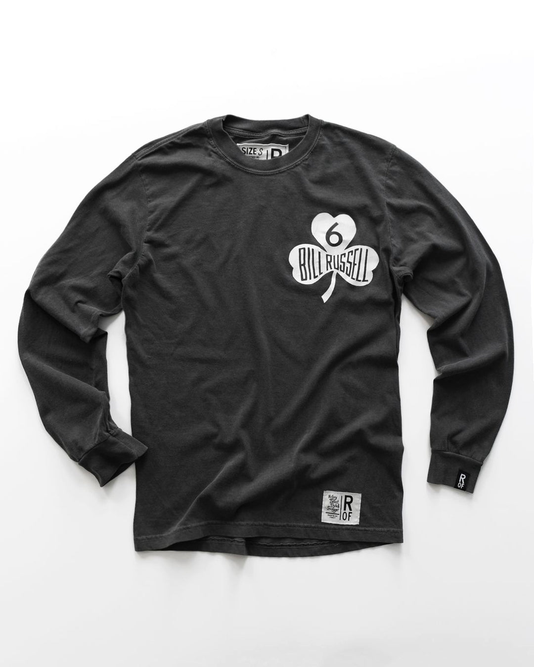 Bill Russell 6 Charcoal Long Sleeve Tee - Roots of Fight