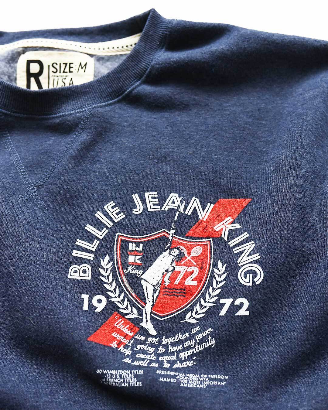 Billie Jean King Navy Sweatshirt - Roots of Fight