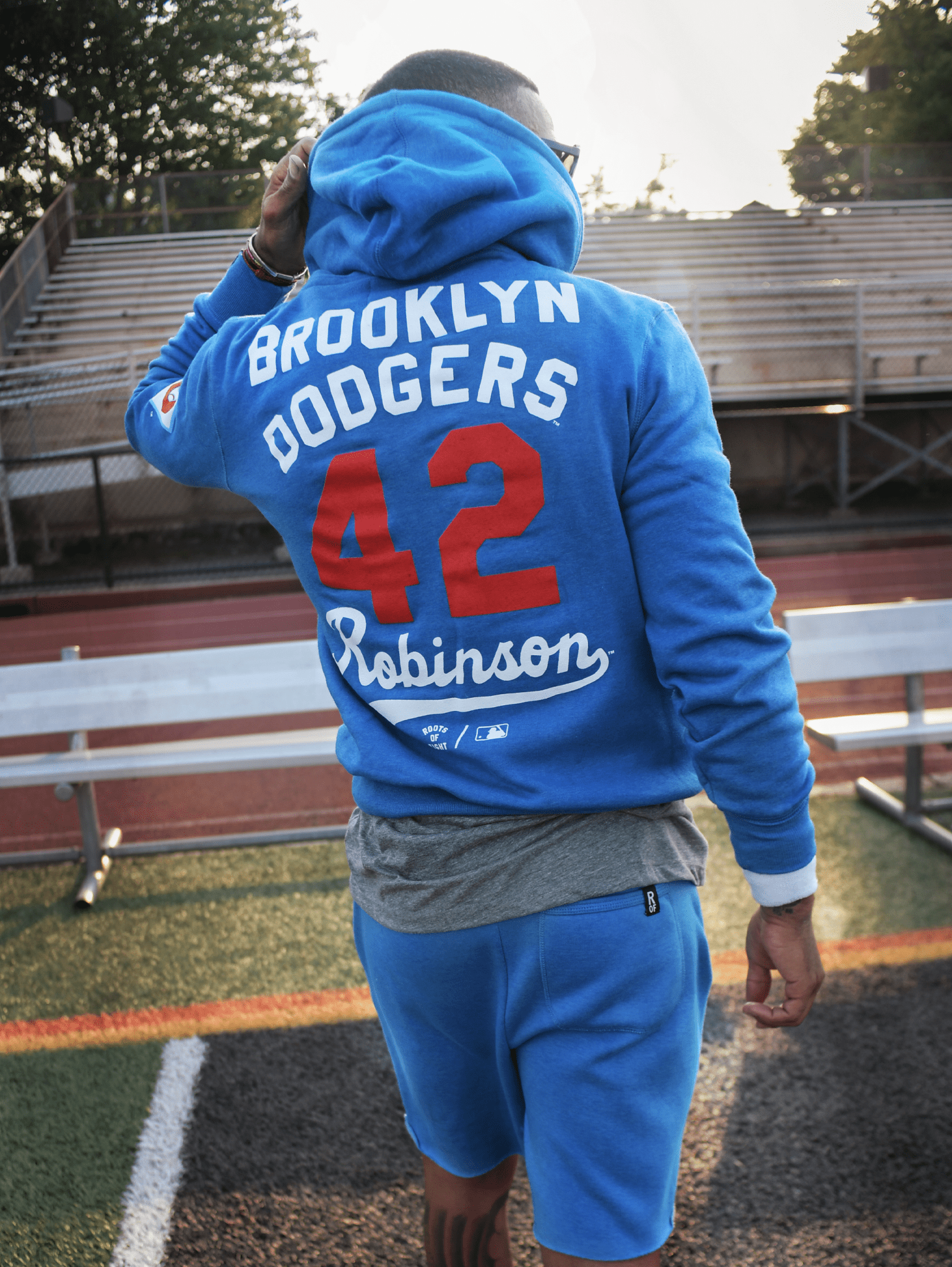 BKN Dodgers Jackie Robinson Blue PO Hoody - Roots of Fight