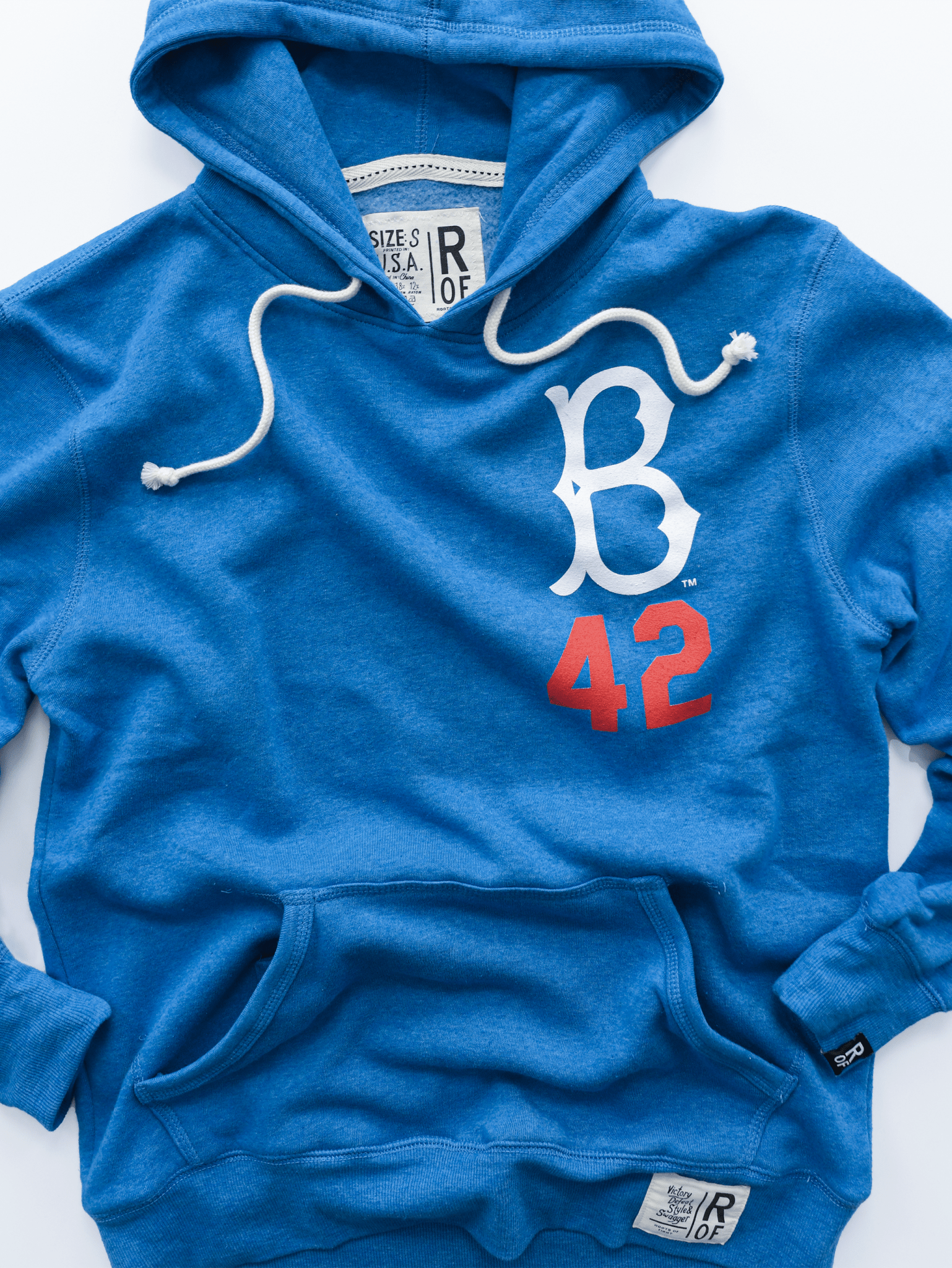 BKN Dodgers Jackie Robinson Blue PO Hoody - Roots of Fight