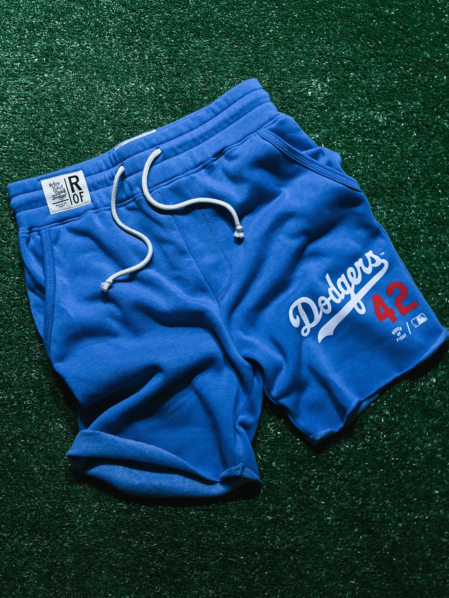 BKN Dodgers Jackie Robinson Blue Shorts - Roots of Fight