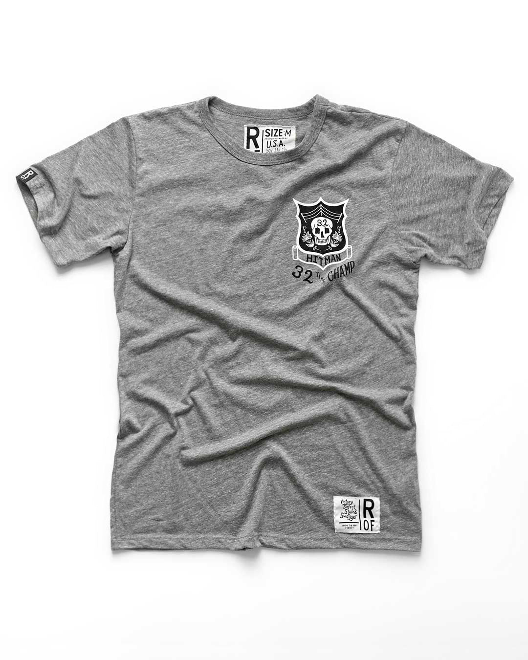 Bret Hart 32 Time Champ Grey Tee - Roots of Fight