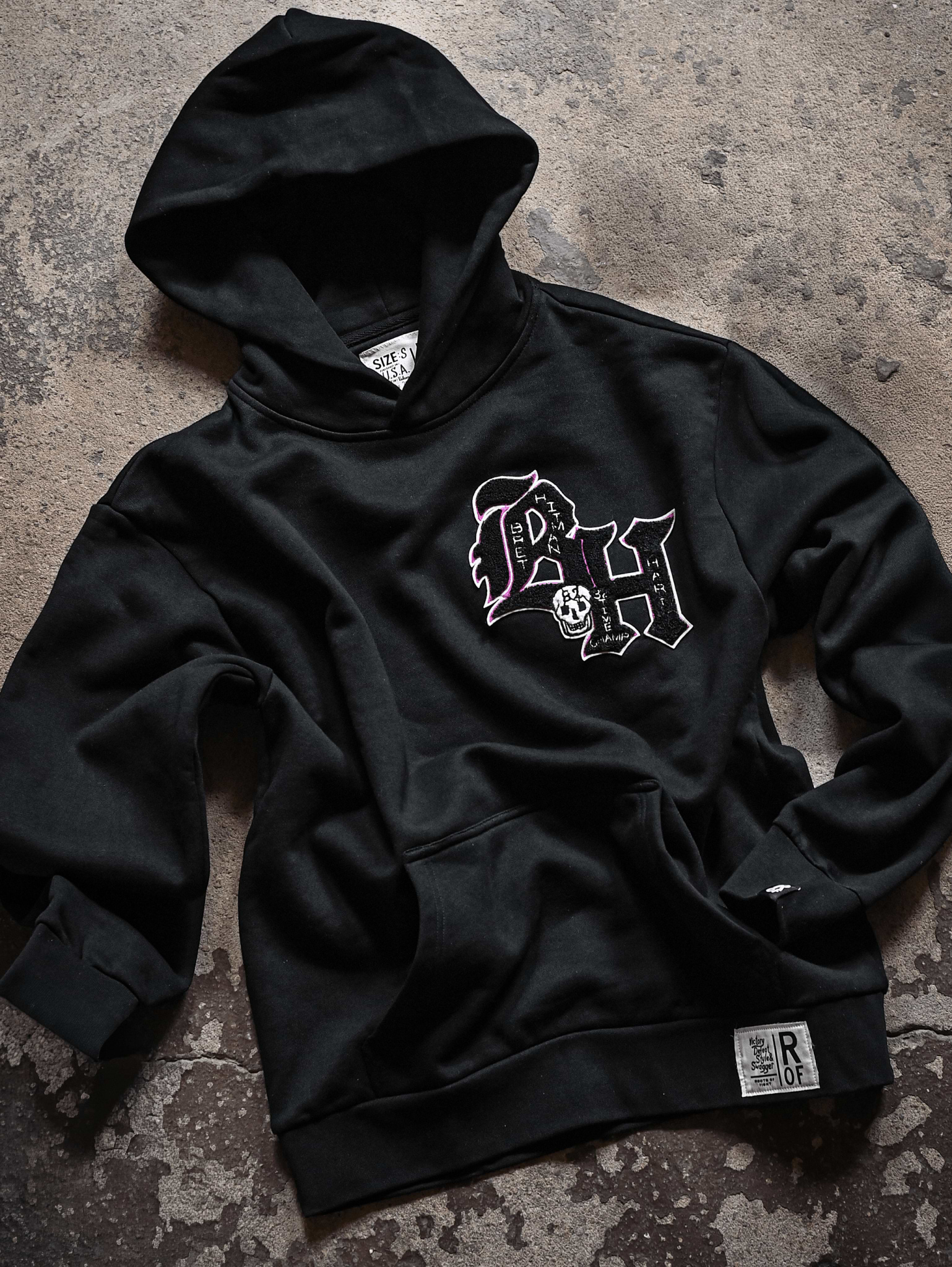 Bret Hart Hitman Black PO Heavyweight Hoody - Roots of Fight