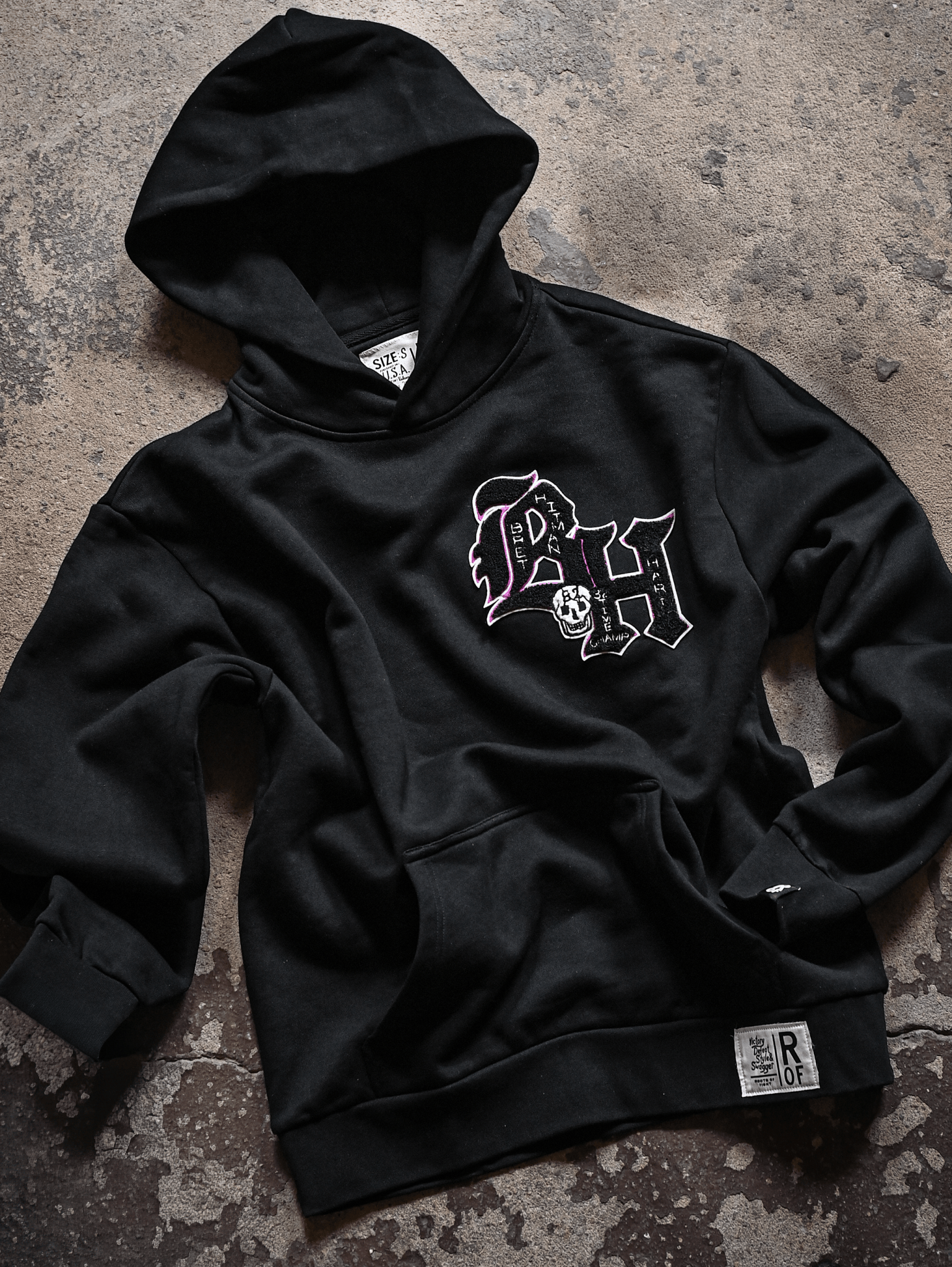Bret Hart Hitman Black PO Heavyweight Hoody - Roots of Fight