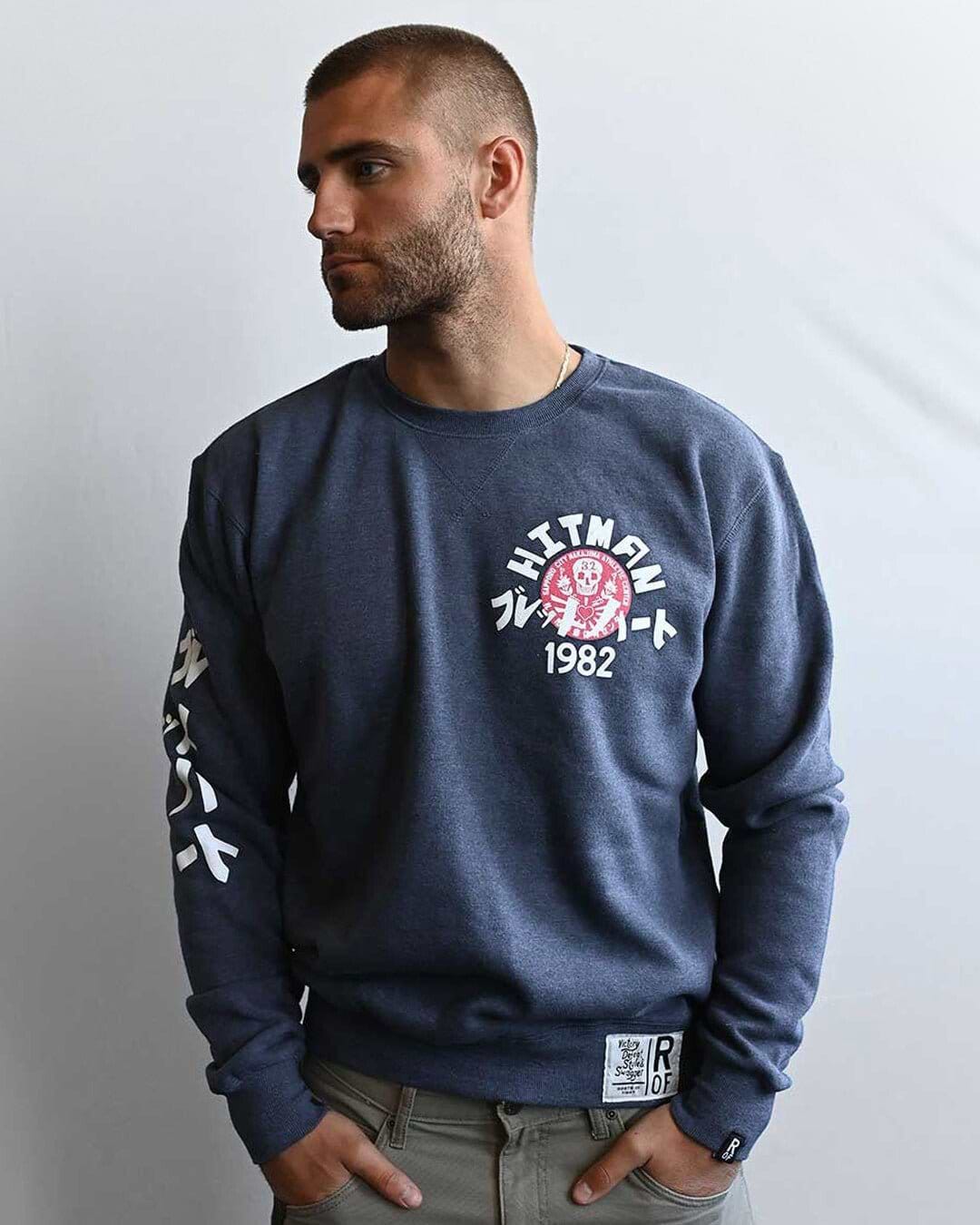 Bret Hart Hitman Japan Navy Sweatshirt - Roots of Fight