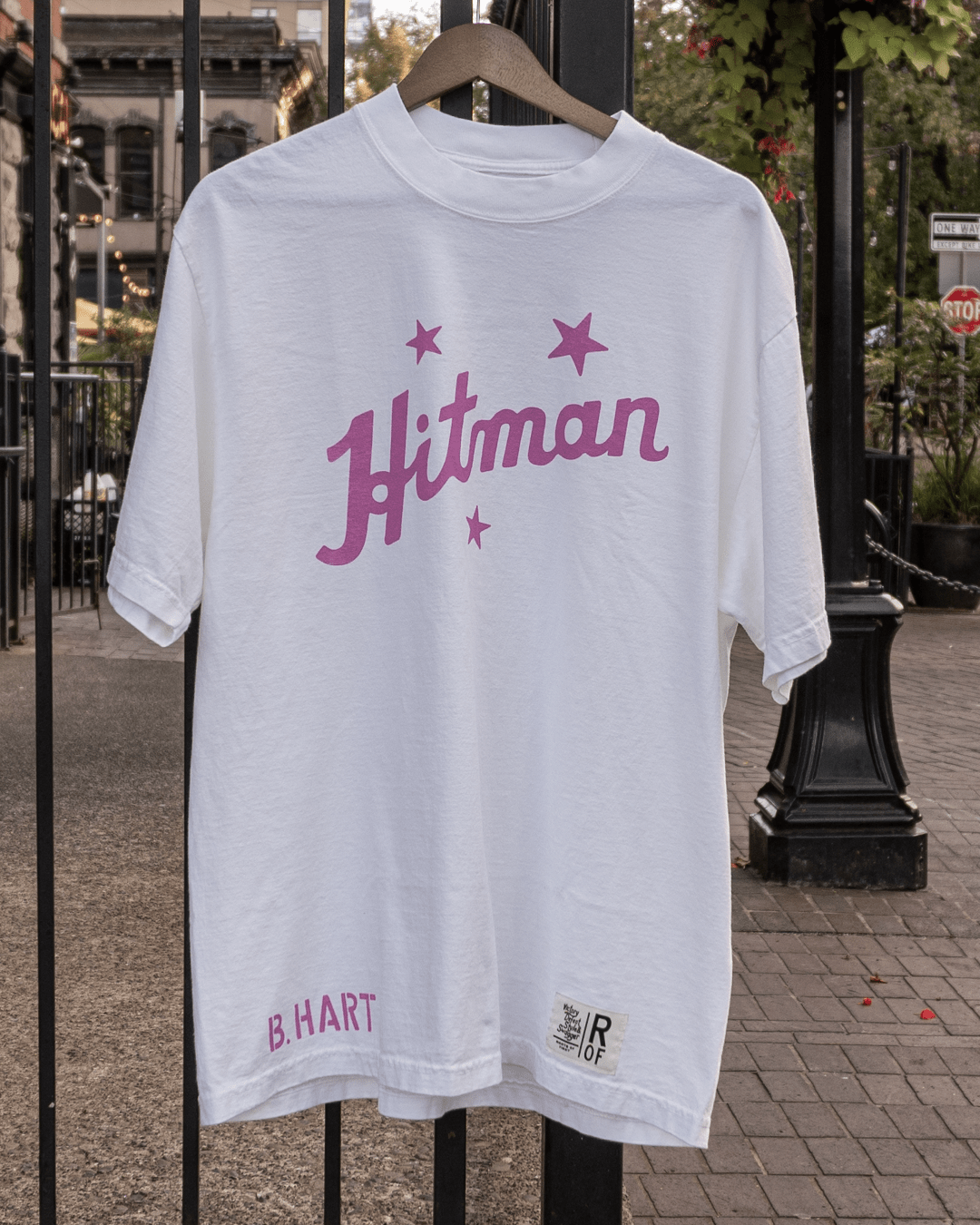 Bret Hart Hitman White Heavyweight Tee - Roots of Fight